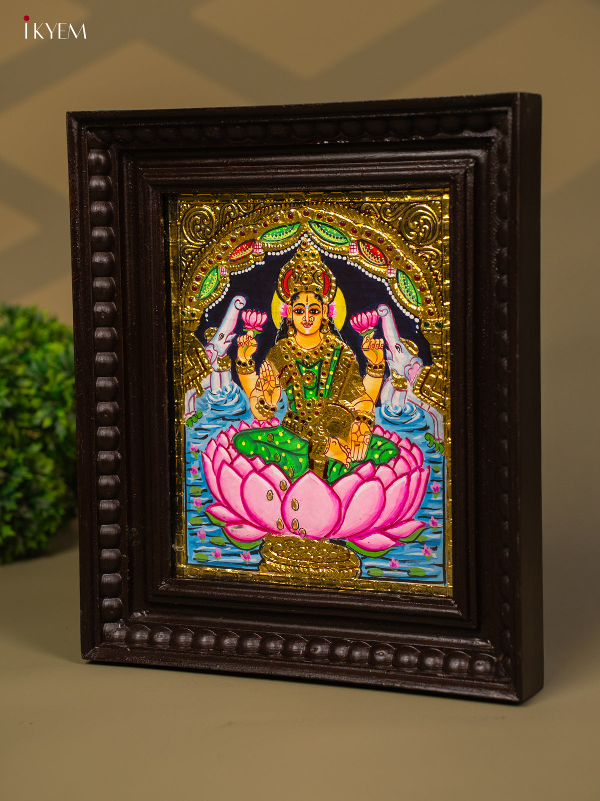 Gajalakshmi - Tanjore Painting (13x11) - KB01147