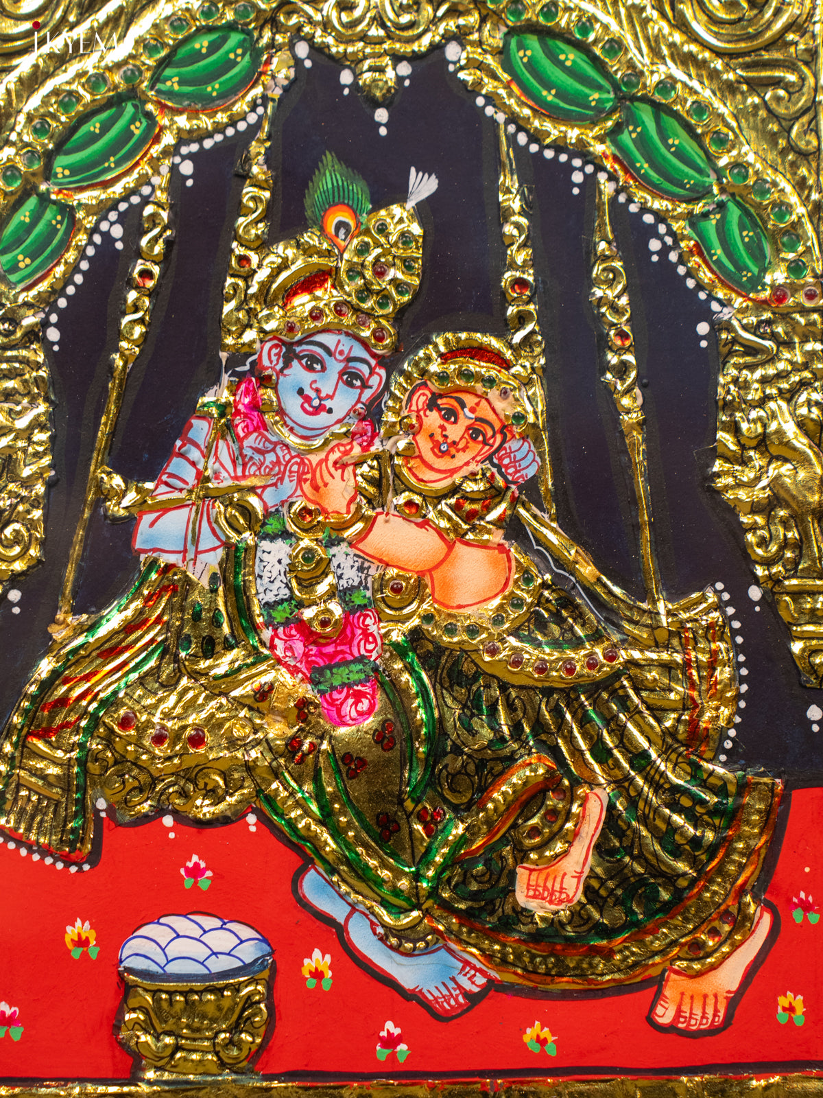 Radha Krishna - Tanjore Painting (13x11) - KB01149