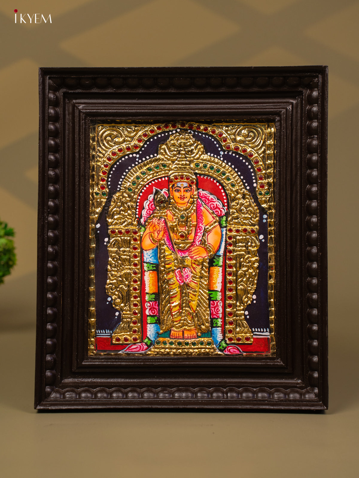 Lord Murugan - Tanjore Painting (13x11) - KB01151