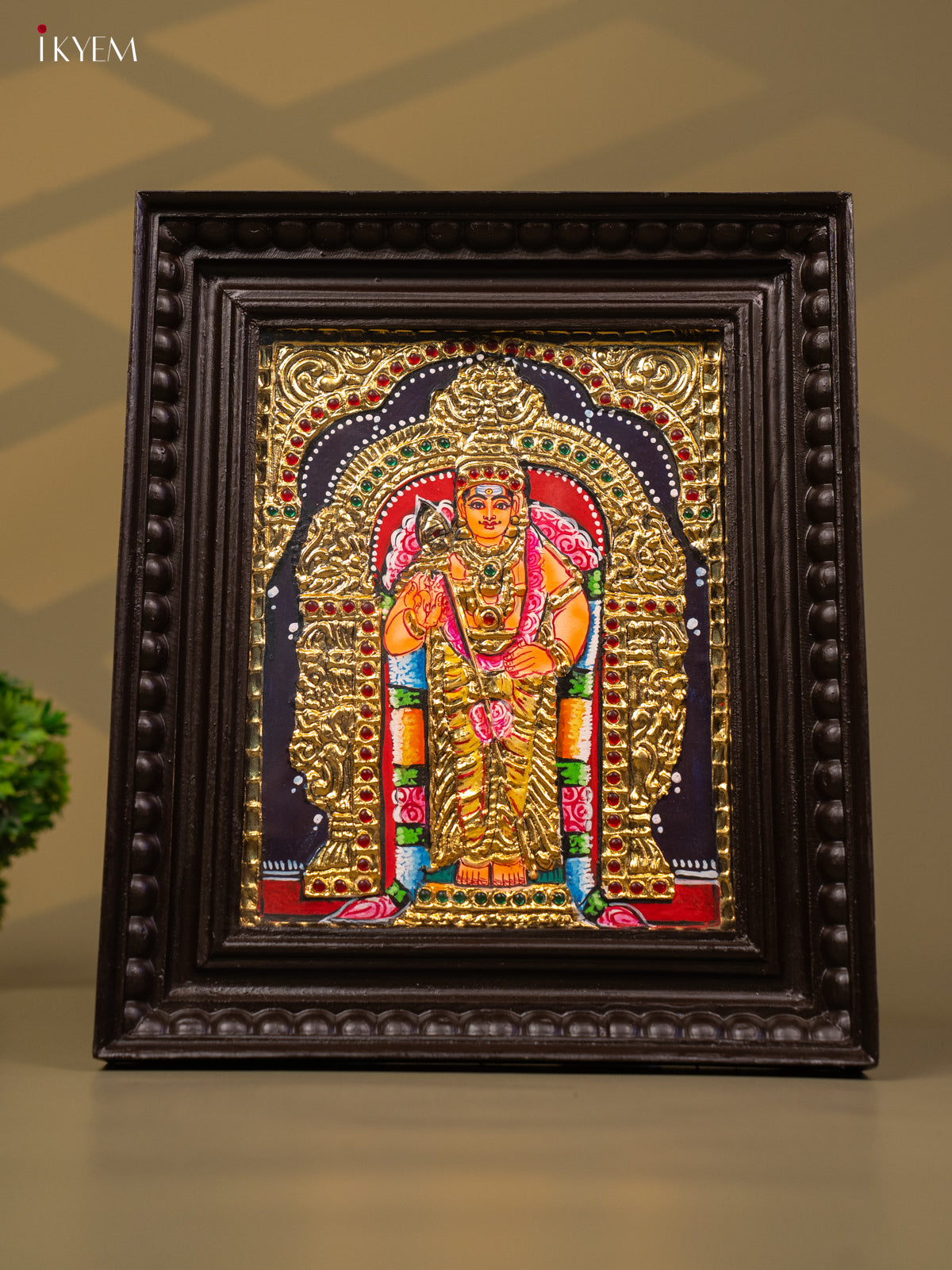 Lord Murugan - Tanjore Painting (13x11) - KB01151