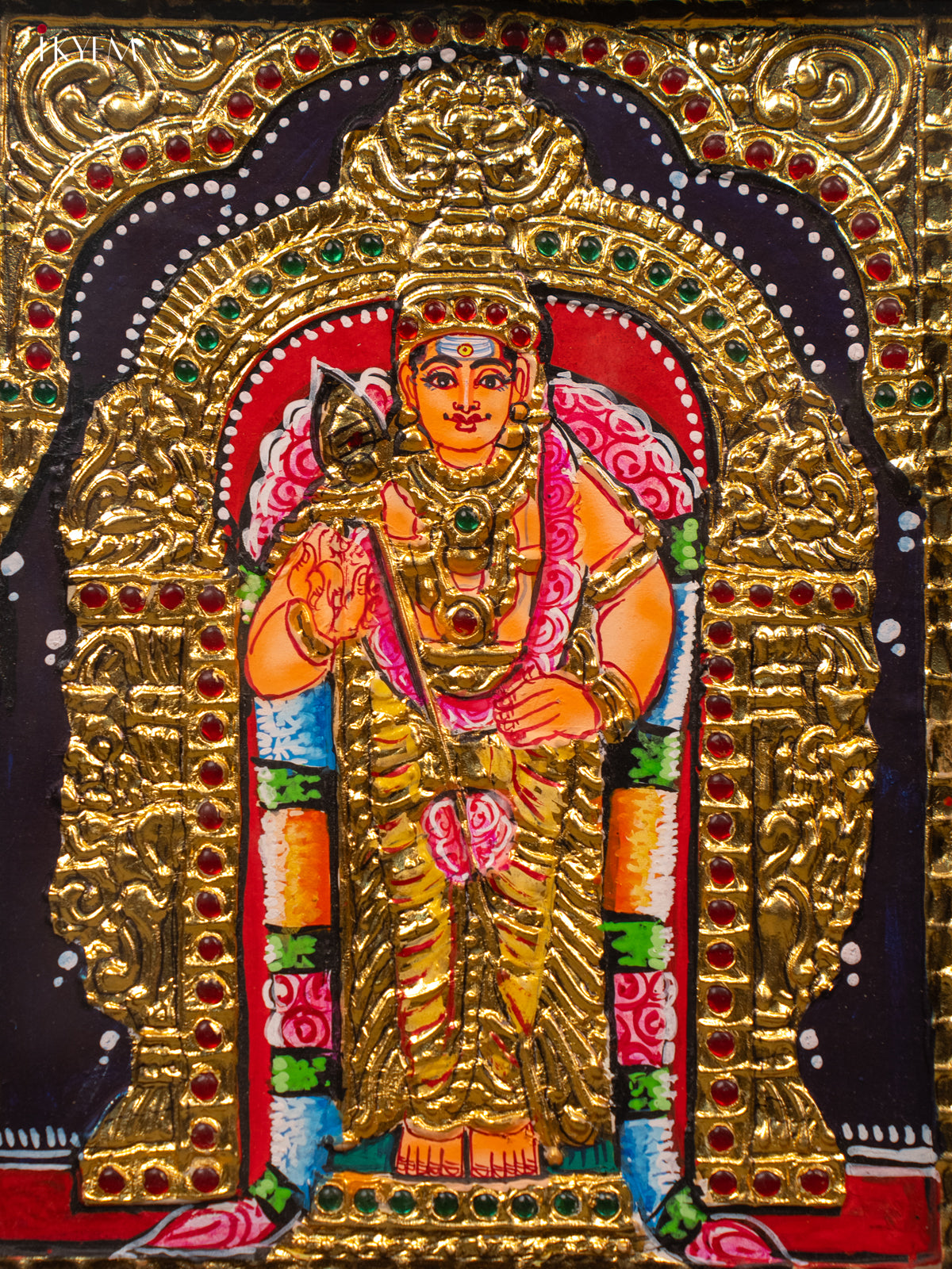 Lord Murugan - Tanjore Painting (13x11) - KB01151