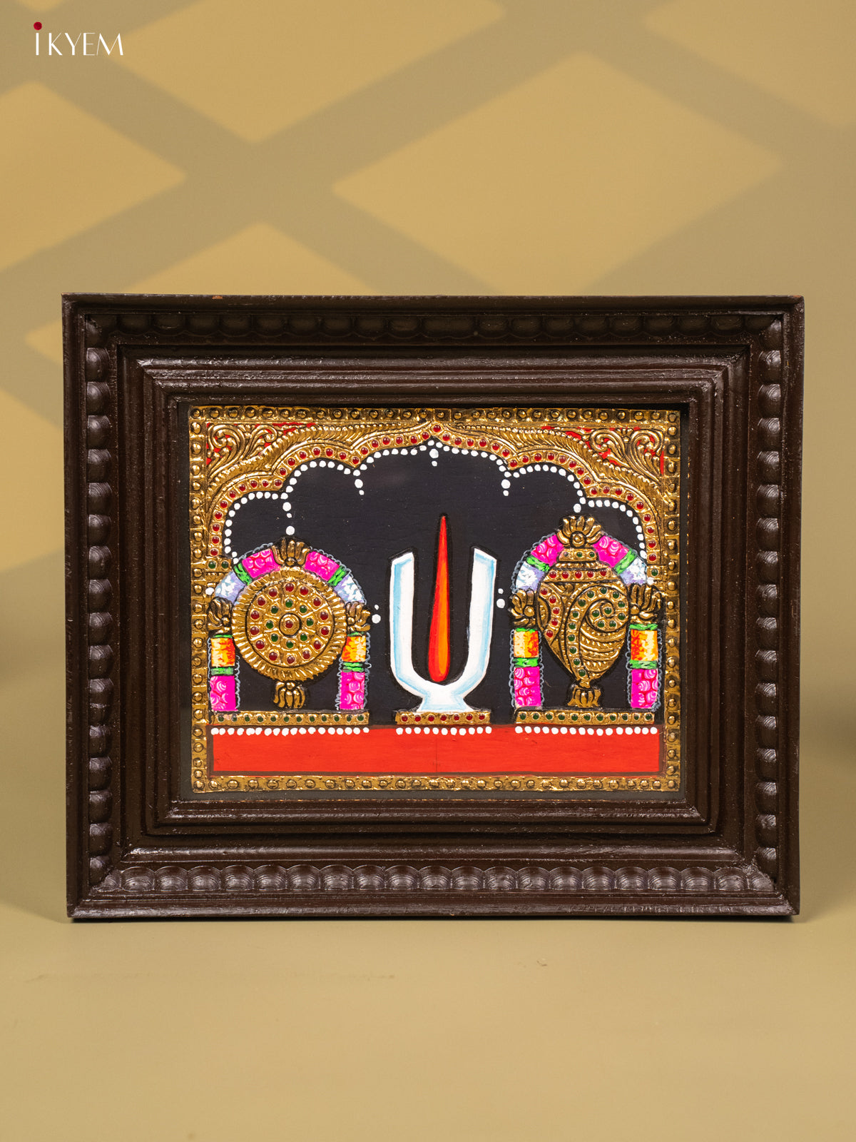 Shanku chakra Namam - Tanjore Painting (13x11) - KB01152