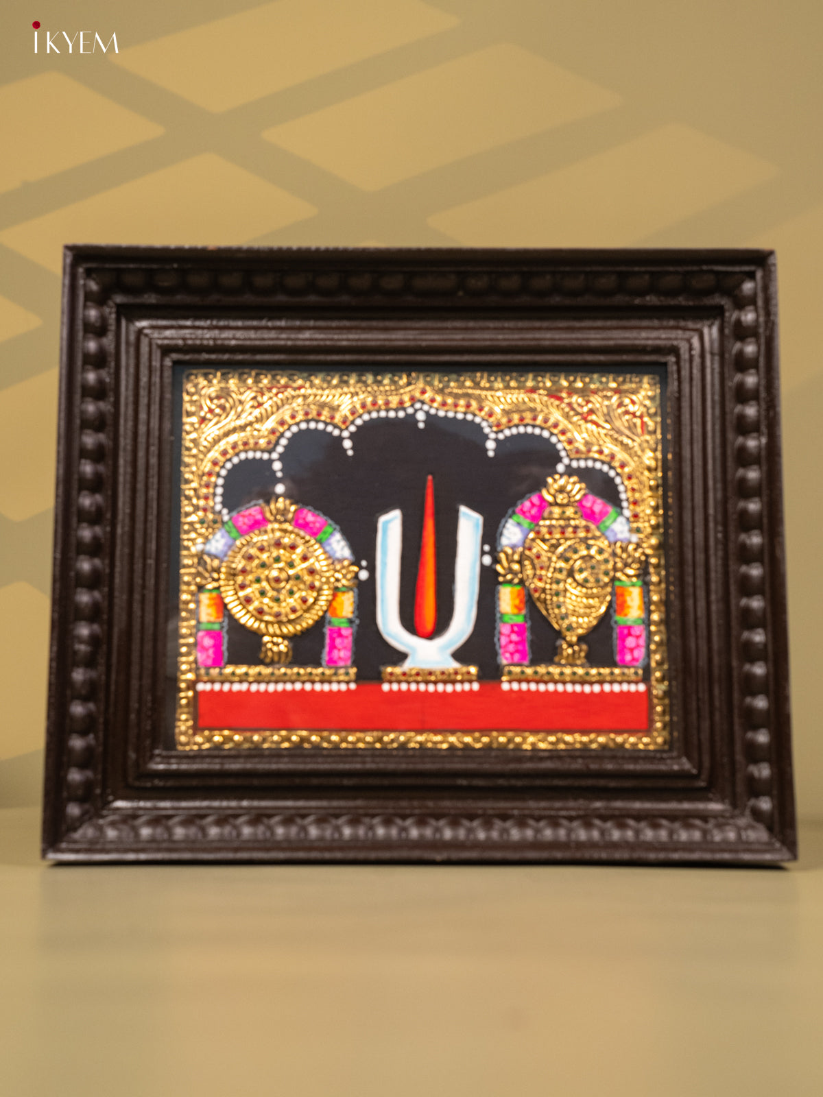 Shanku chakra Namam - Tanjore Painting (13x11) - KB01152