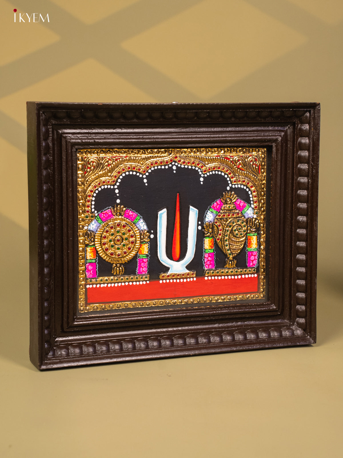 Shanku chakra Namam - Tanjore Painting (13x11) - KB01152