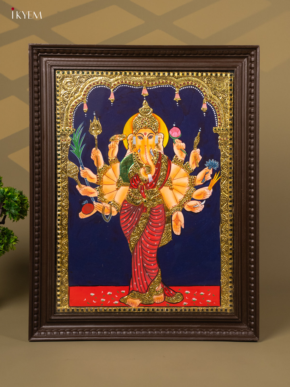 Vasavi Vinayakar - Tanjore Painting (28x22) - KB01153