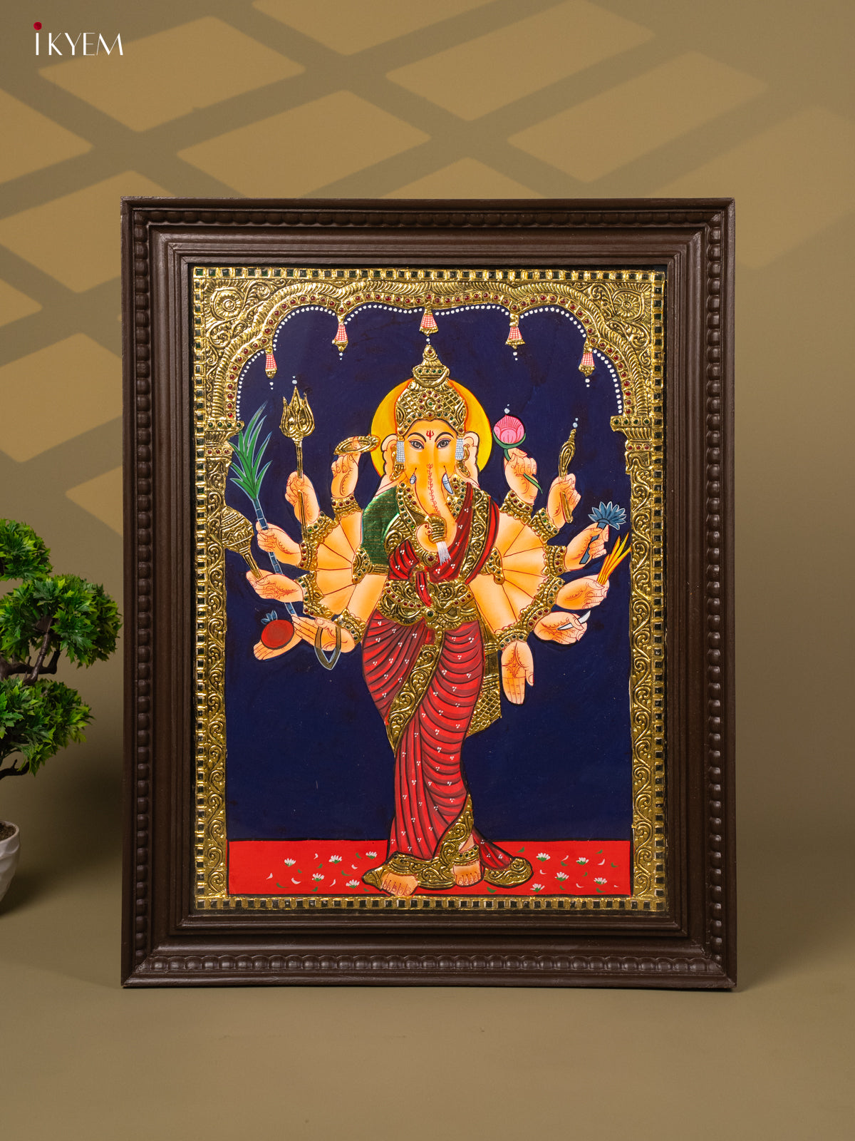 Vasavi Vinayakar - Tanjore Painting (28x22) - KB01153