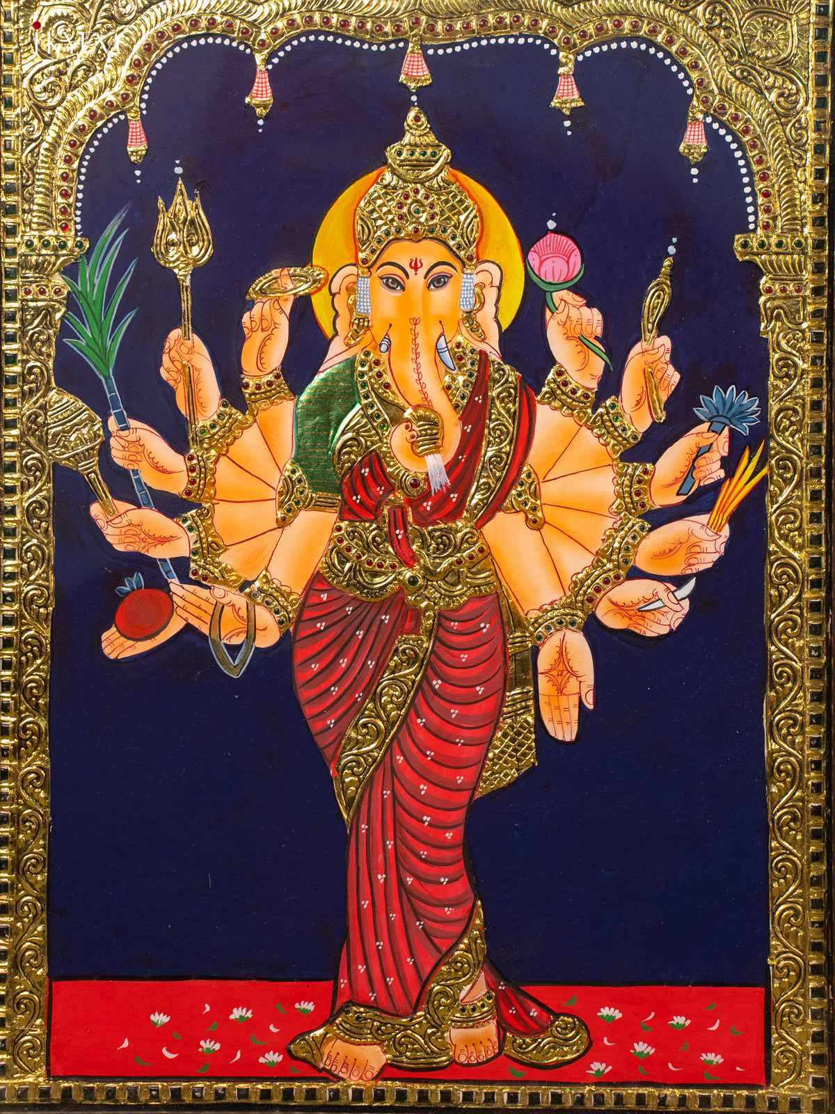 Vasavi Vinayakar - Tanjore Painting (28x22) - KB01153