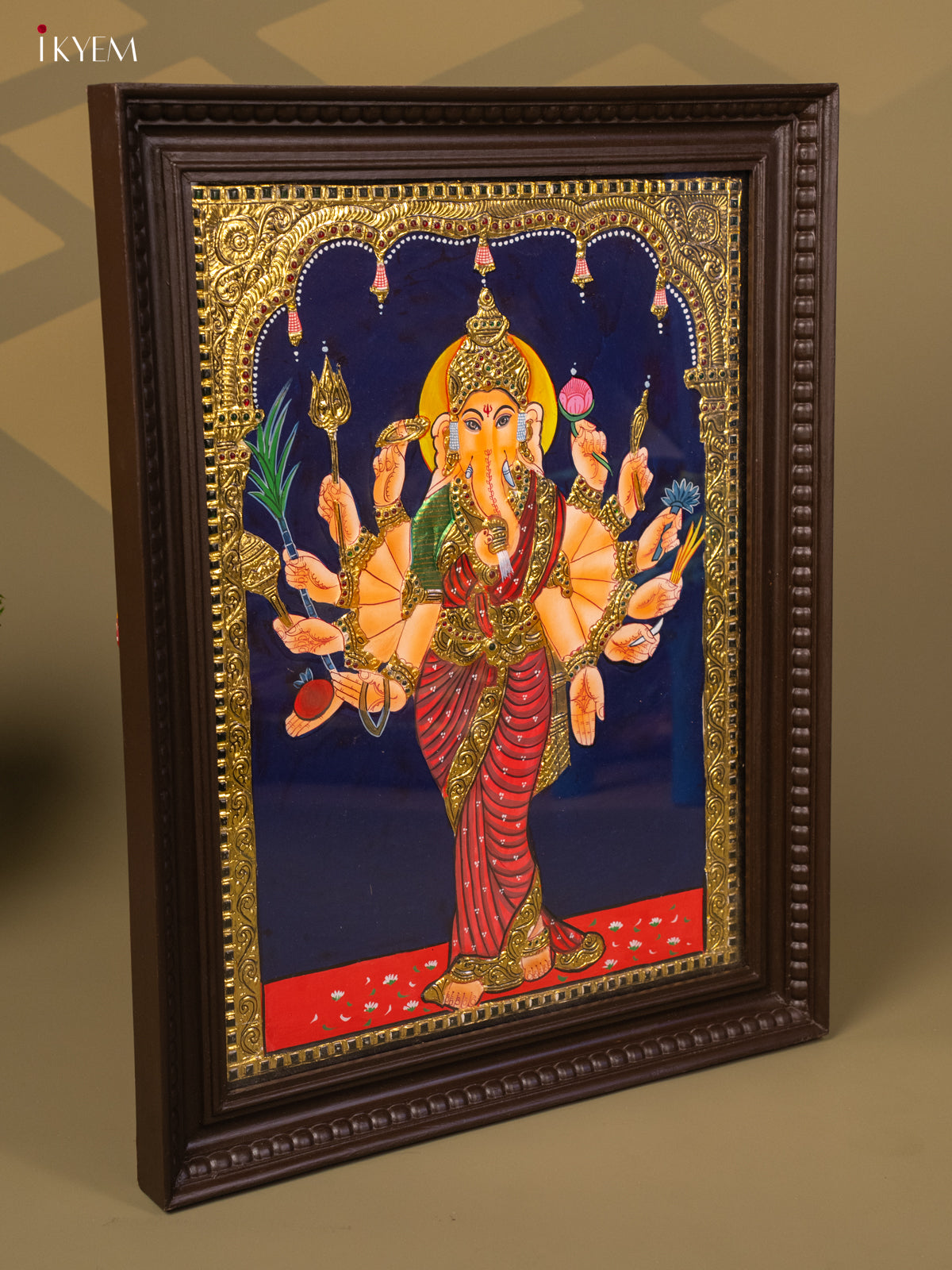 Vasavi Vinayakar - Tanjore Painting (28x22) - KB01153