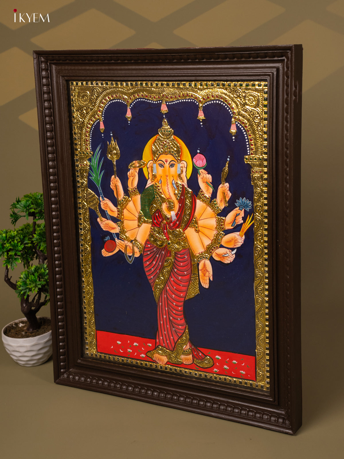 Vasavi Vinayakar - Tanjore Painting (28x22) - KB01153