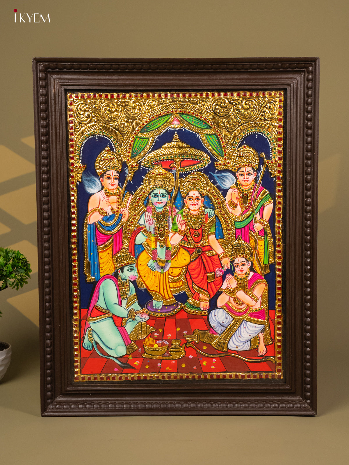 Sri Ramar Pattabhishekam - Tanjore Painting (28x22) - KB01154