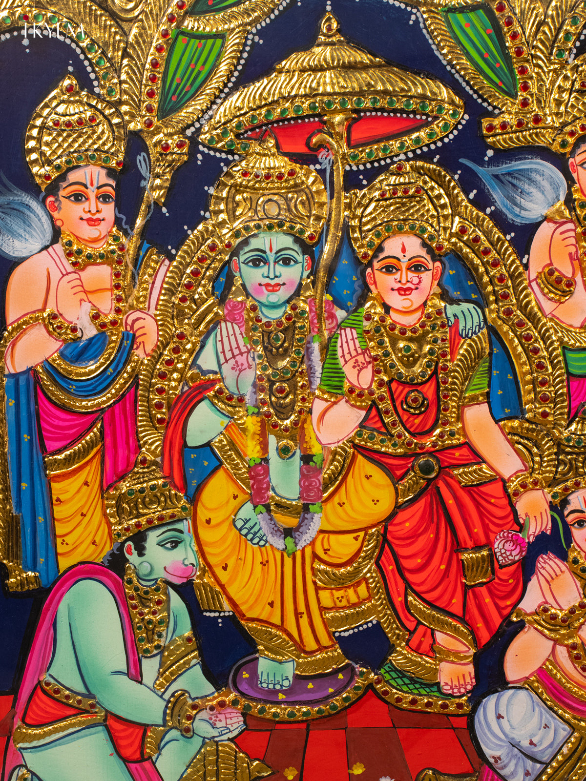 Sri Ramar Pattabhishekam - Tanjore Painting (28x22) - KB01154