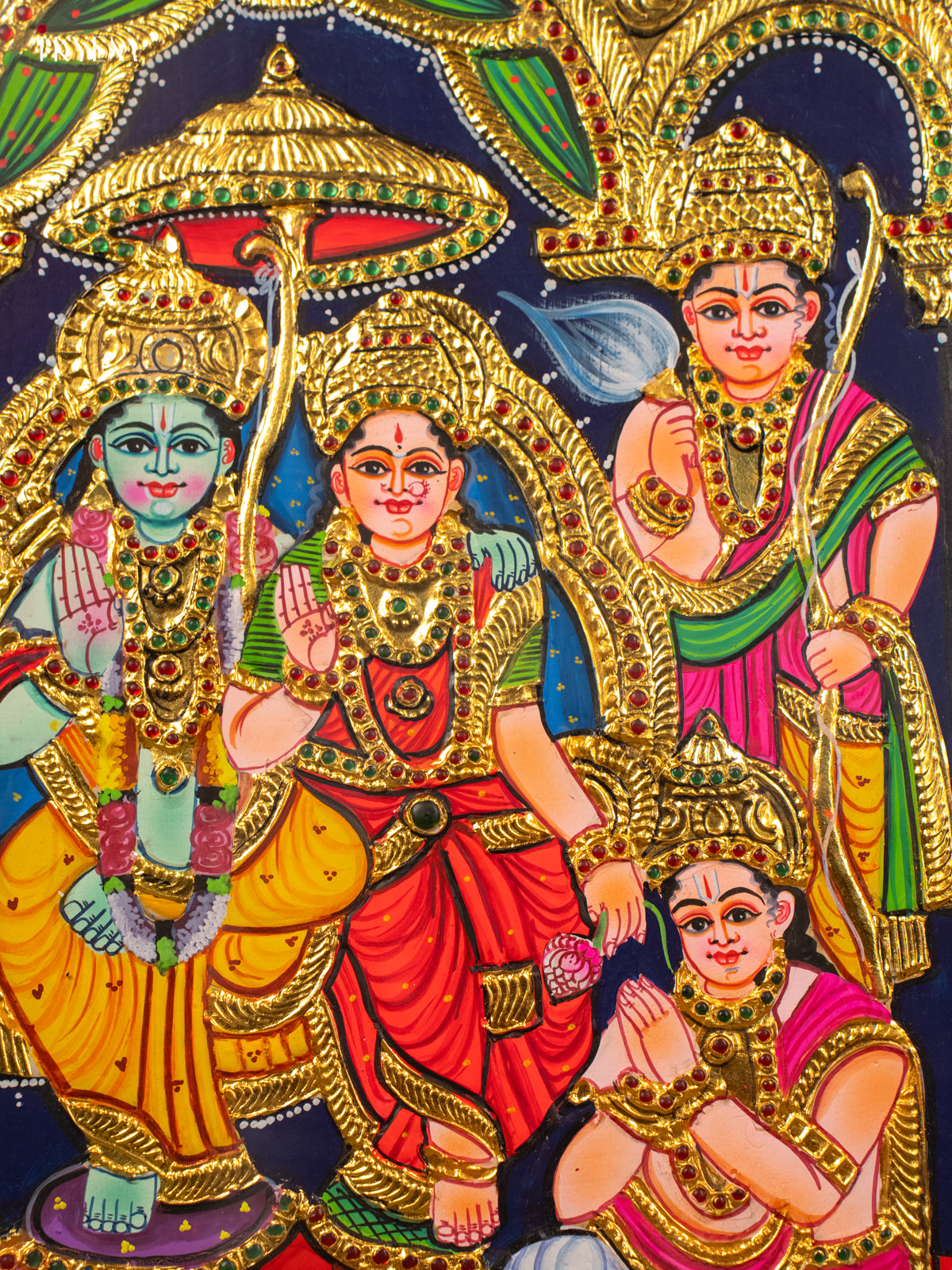 Sri Ramar Pattabhishekam - Tanjore Painting (28x22) - KB01154