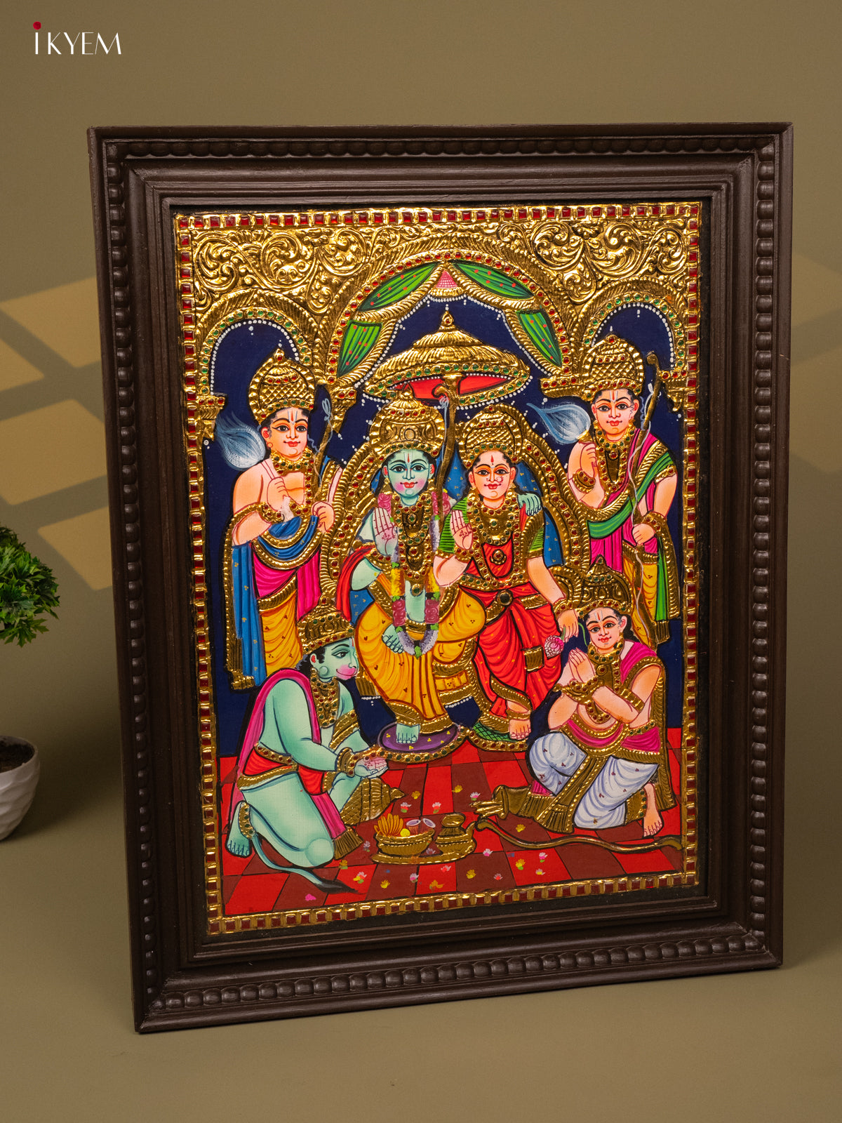 Sri Ramar Pattabhishekam - Tanjore Painting (28x22) - KB01154