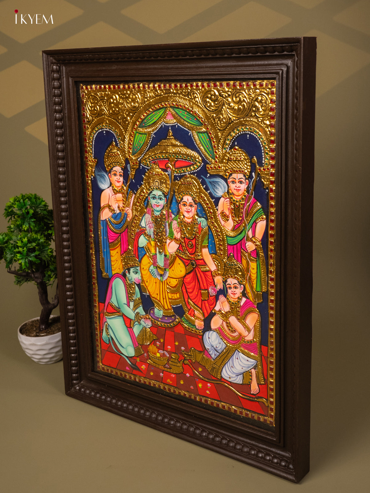 Sri Ramar Pattabhishekam - Tanjore Painting (28x22) - KB01154