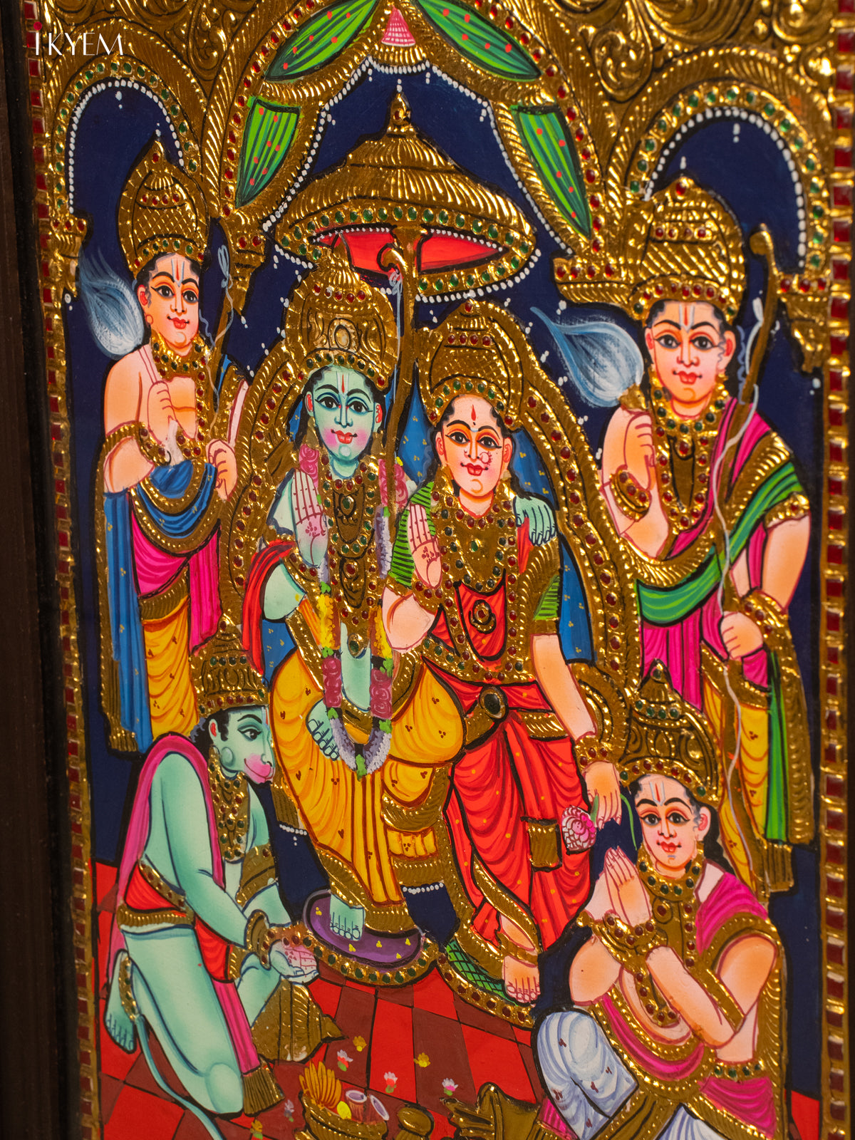 Sri Ramar Pattabhishekam - Tanjore Painting (28x22) - KB01154