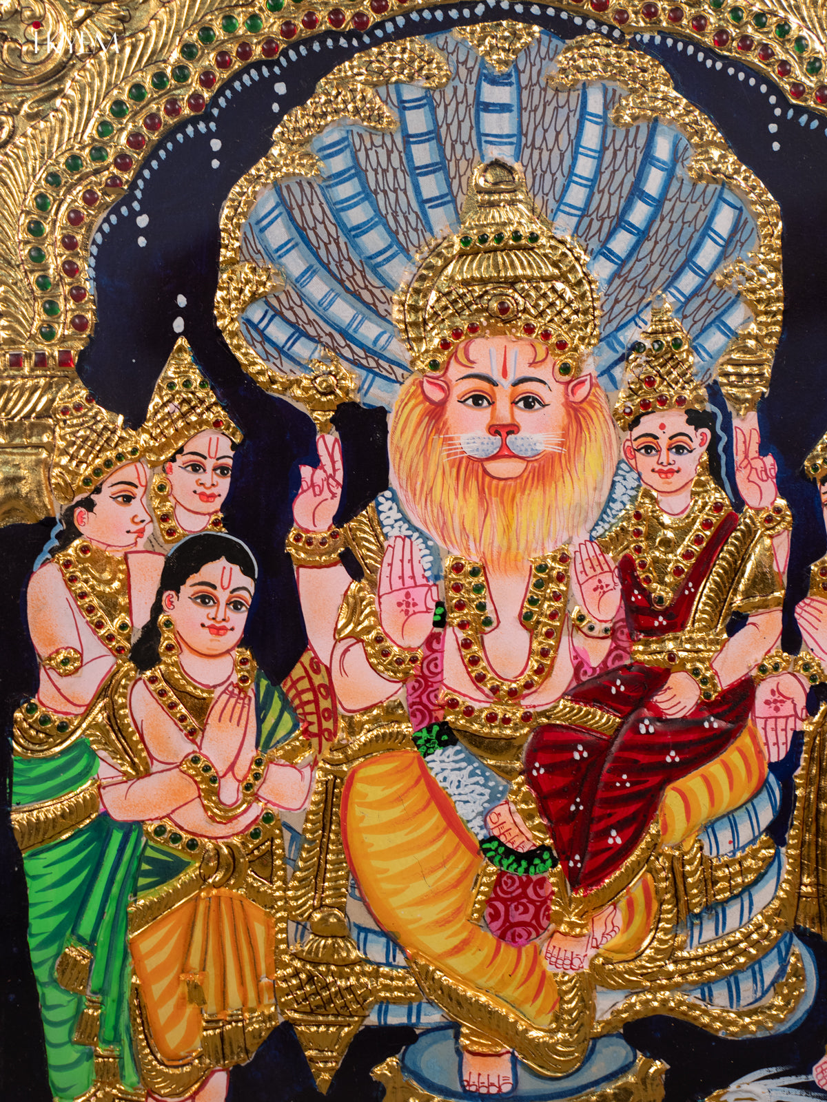 Lakshmi Narasimhar - Tanjore Painting (20x24) - KB01161