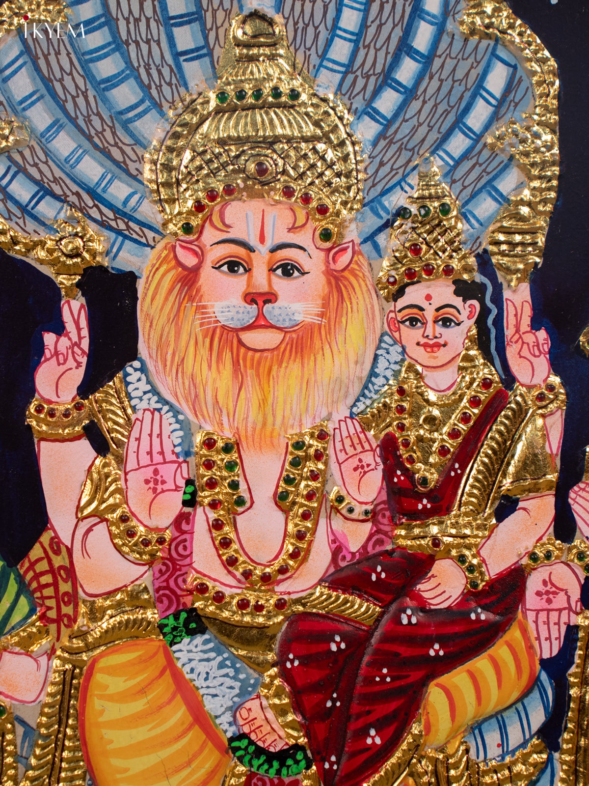 Lakshmi Narasimhar - Tanjore Painting (20x24) - KB01161