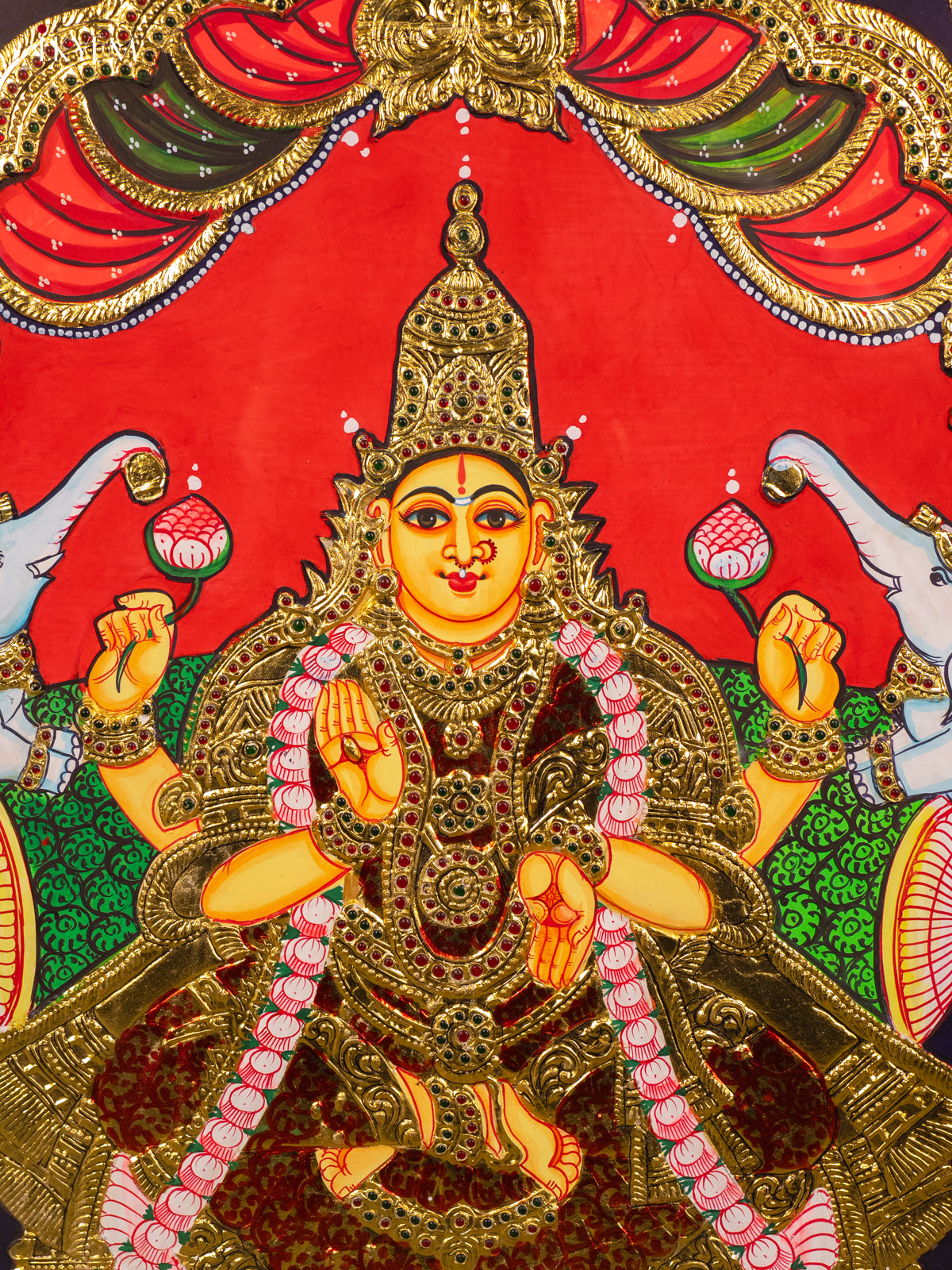 Gajalakshmi - Tanjore Painting (40x29) - KB01163