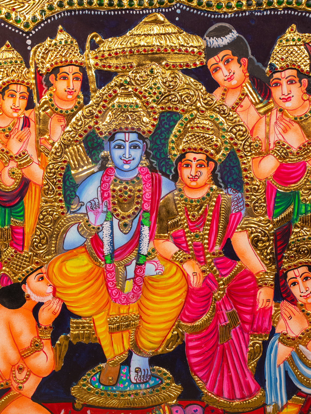 Shri Ramar  Pattabhishekam  - Tanjore Painting (29x40) - KB01164