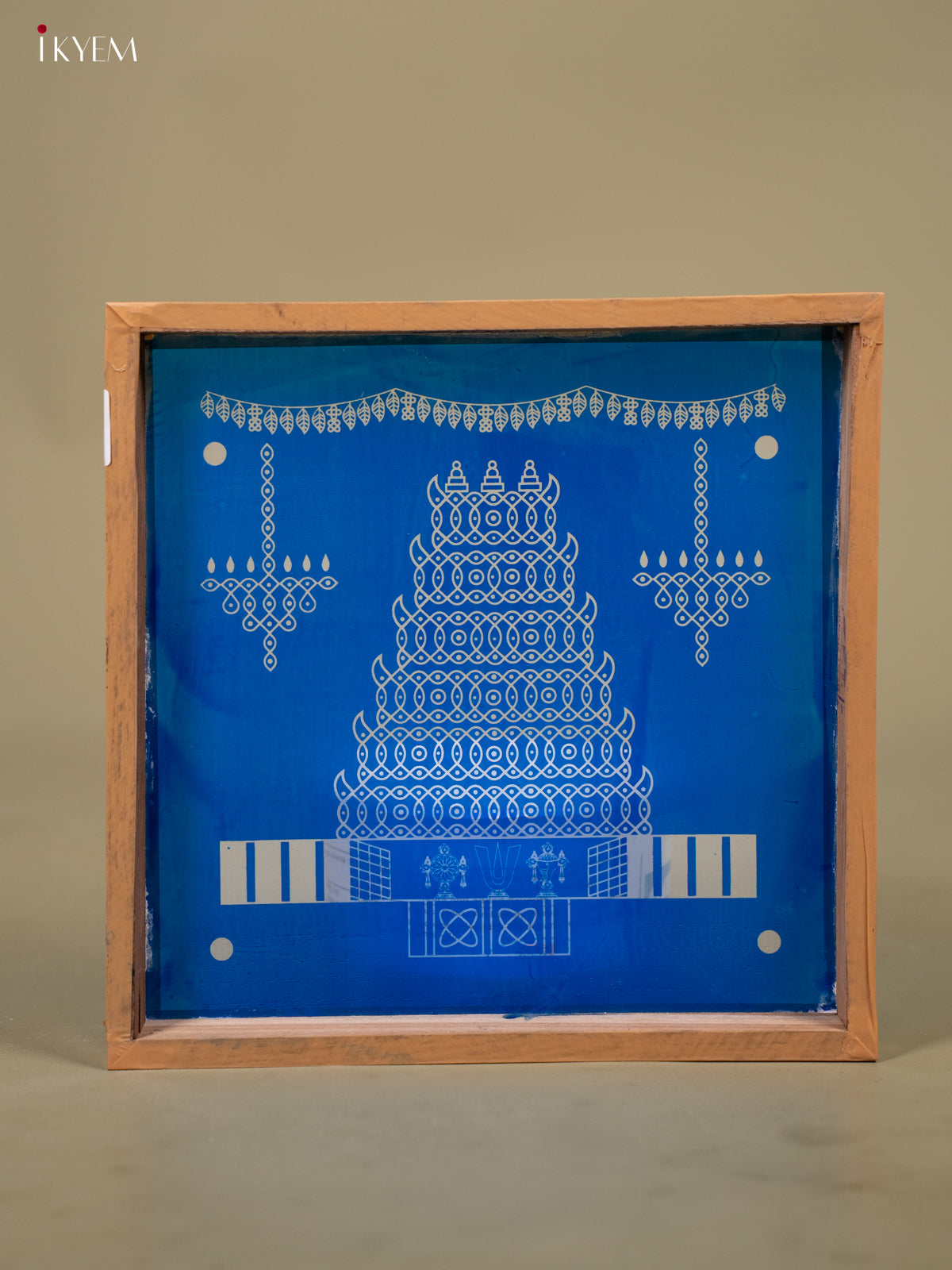 Temple Gopuram Kolam Rangoli Stencil - Wooden - (10x10) - KB07119