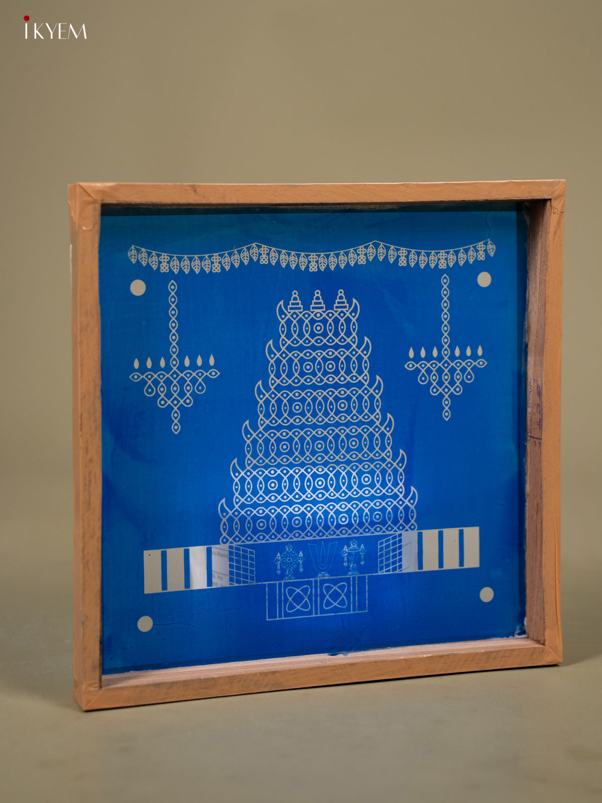 Temple Gopuram Kolam Rangoli Stencil - Wooden (10x10) - KB07119