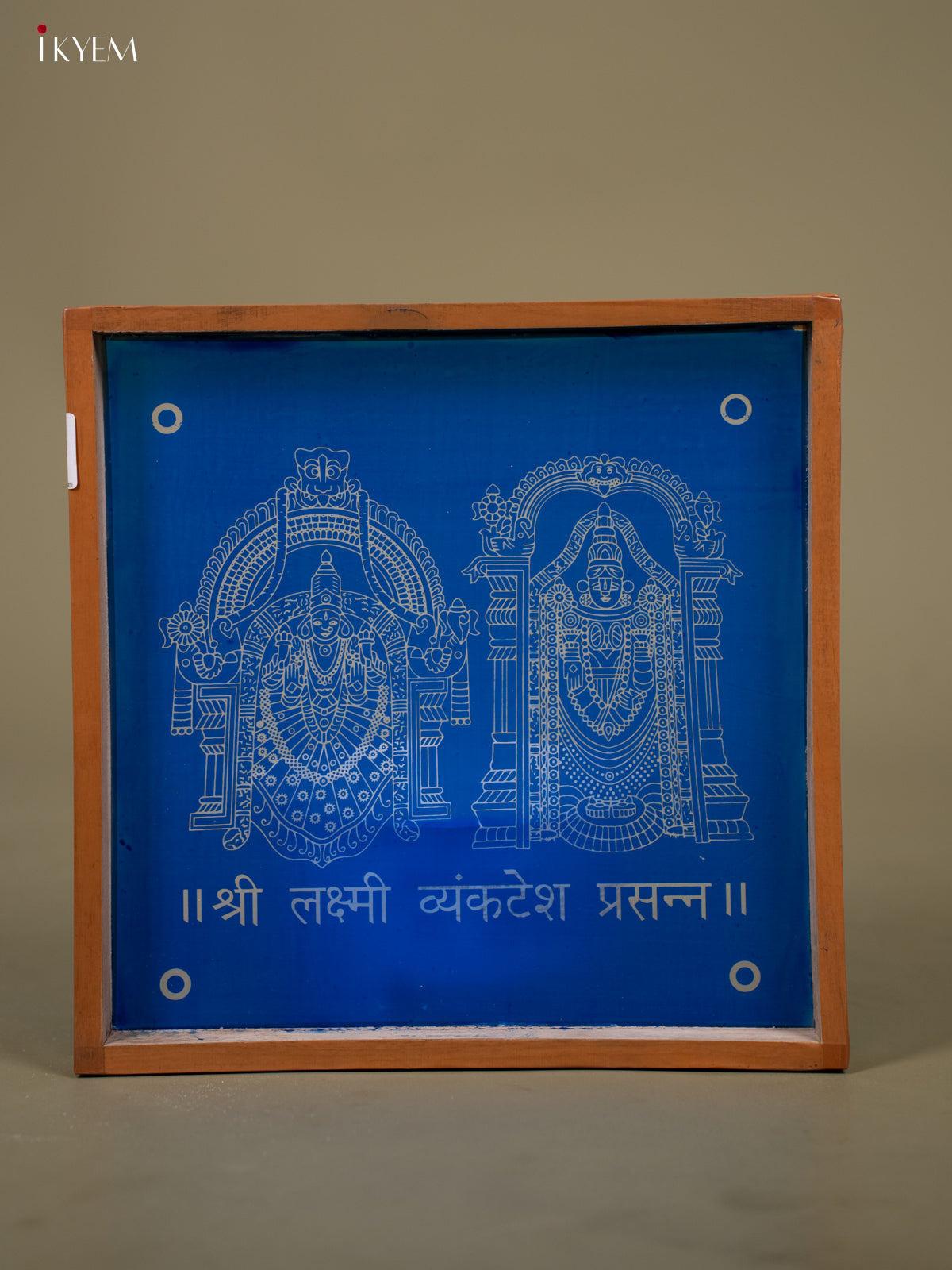 Sri Lakshmi Venkateshwara Rangoli Stencil - Wooden (10x10) - KB07120