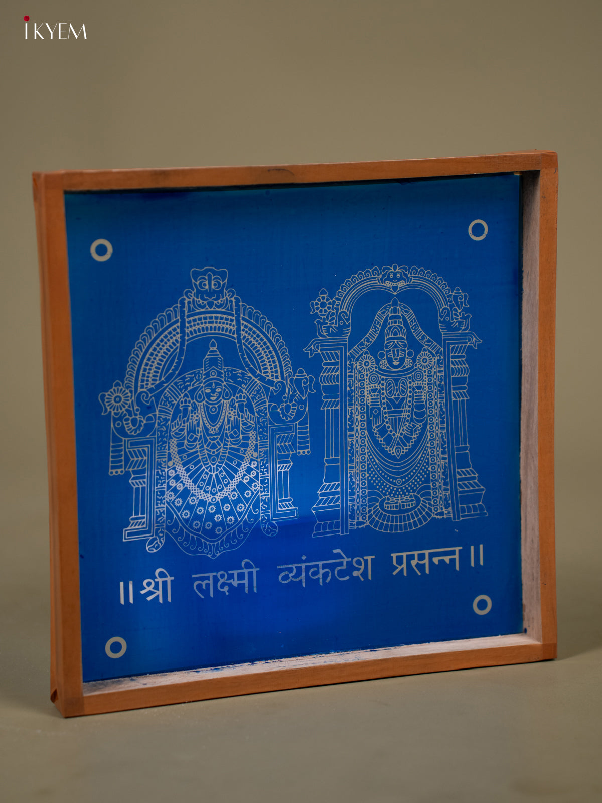 Sri Lakshmi Venkateshwara Rangoli Stencil - Wooden (10x10) - KB07120