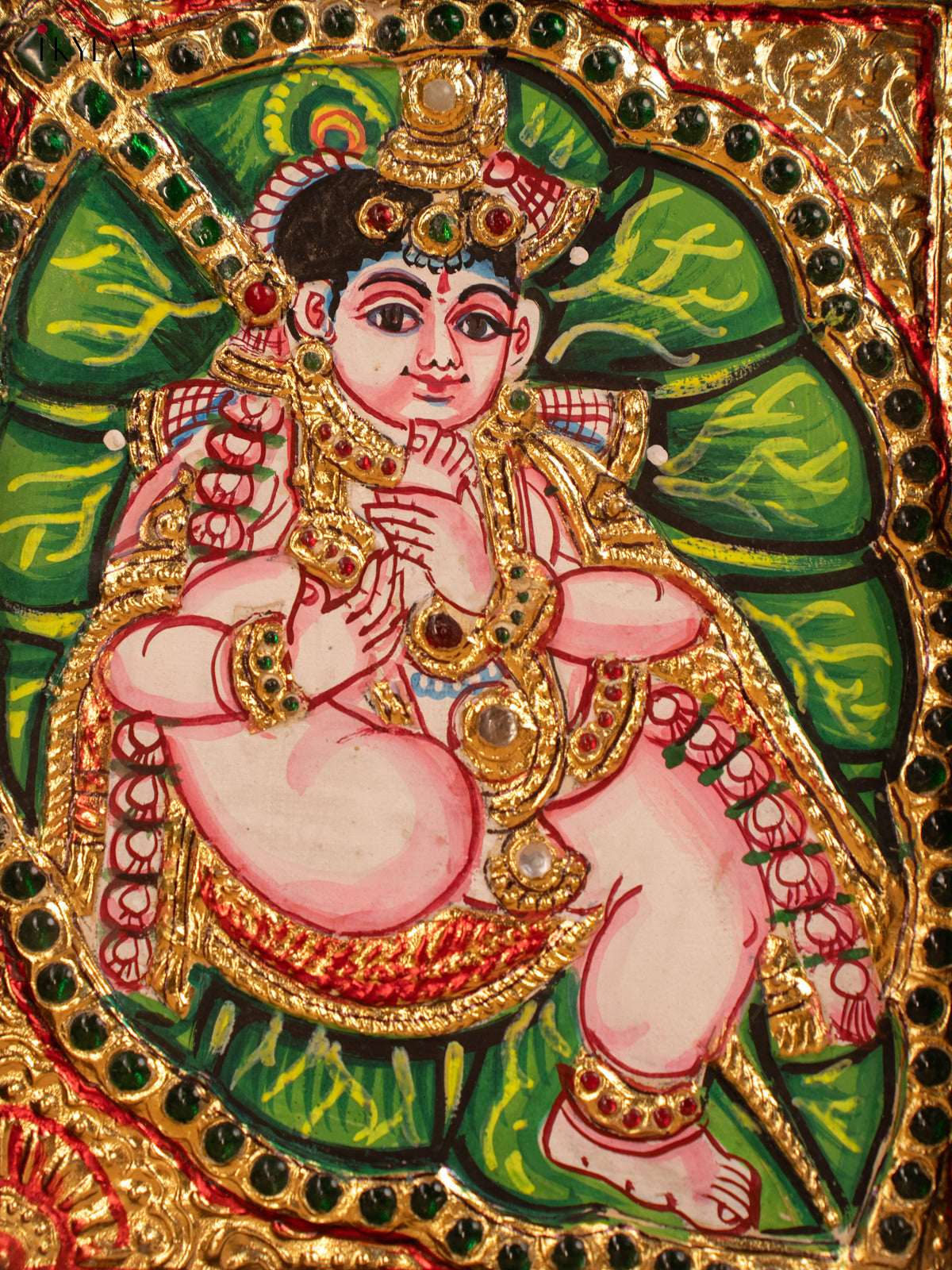 Baby Krishna - Tanjore Painting - KB17114