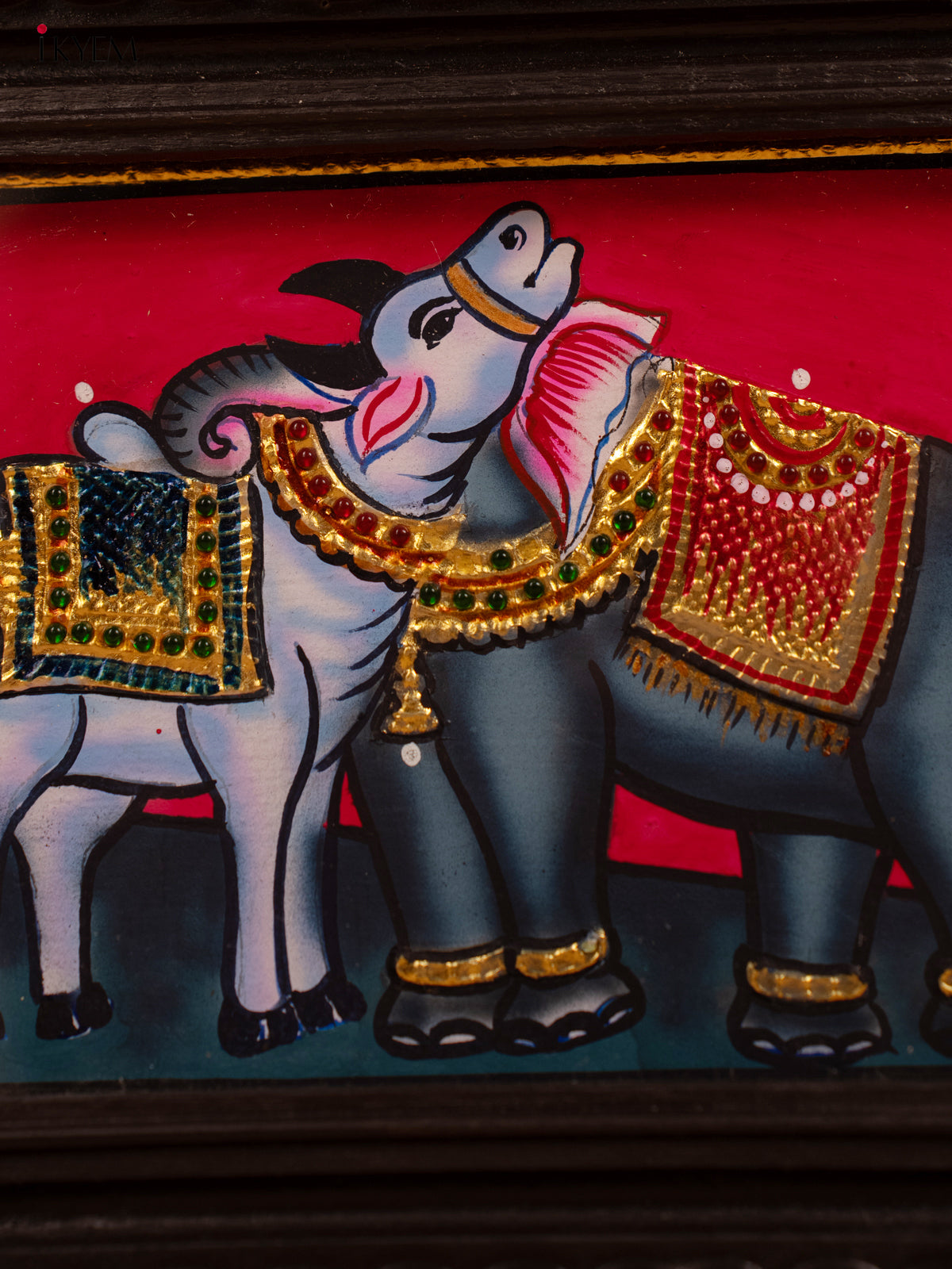  Elephant and Cow - Tanjore Painting - KB17117