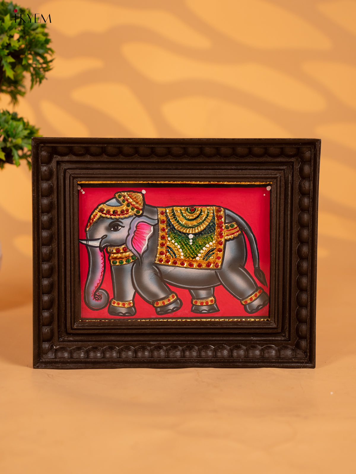 Grey Elephant- Tanjore Painting - KB17118