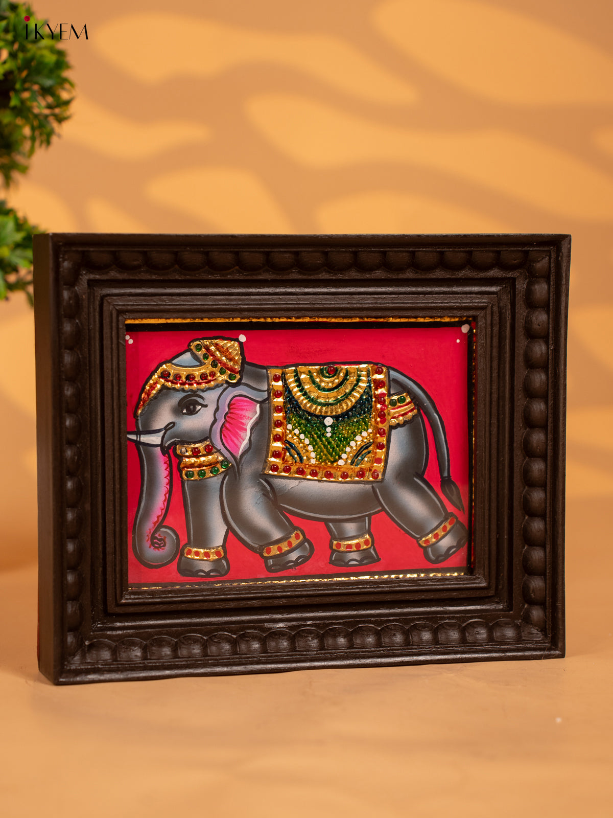 Grey Elephant- Tanjore Painting - KB17118