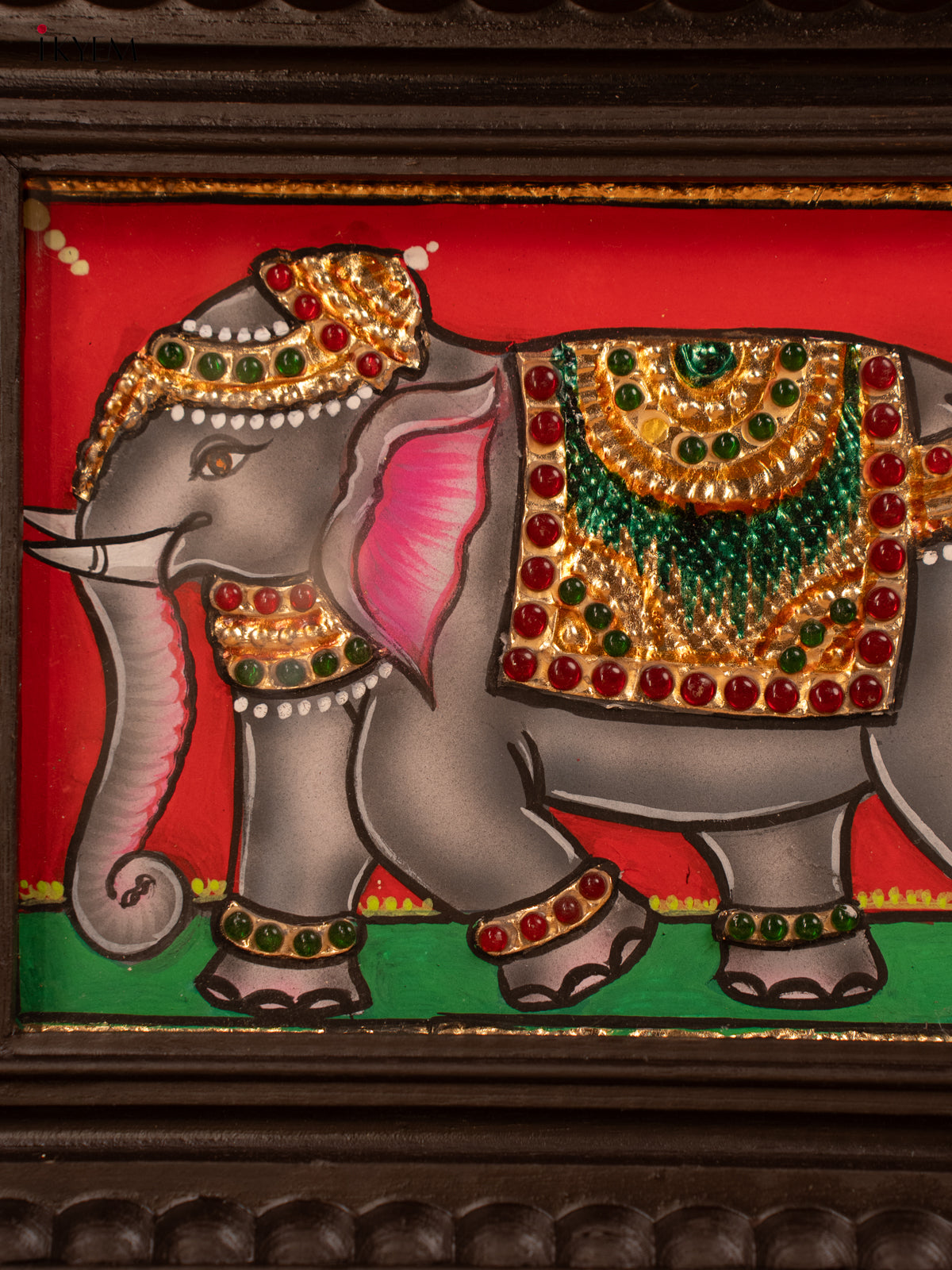 Grey Elephant- Tanjore Painting - KB17118