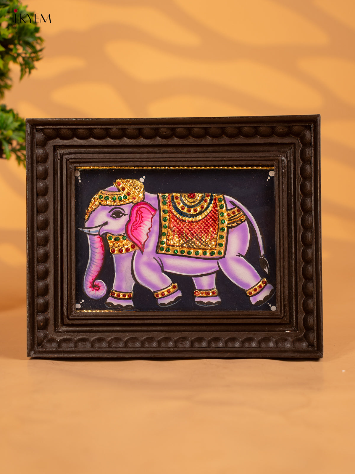 Purple Elephant- Tanjore Painting - KB17119