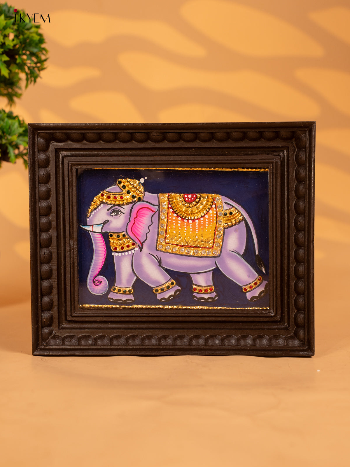 Purple Elephant- Tanjore Painting - KB17119