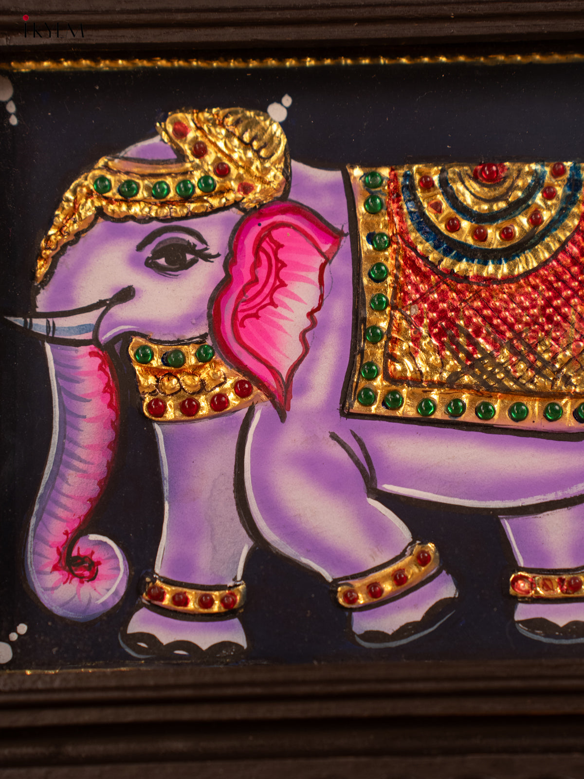 Purple Elephant- Tanjore Painting - KB17119