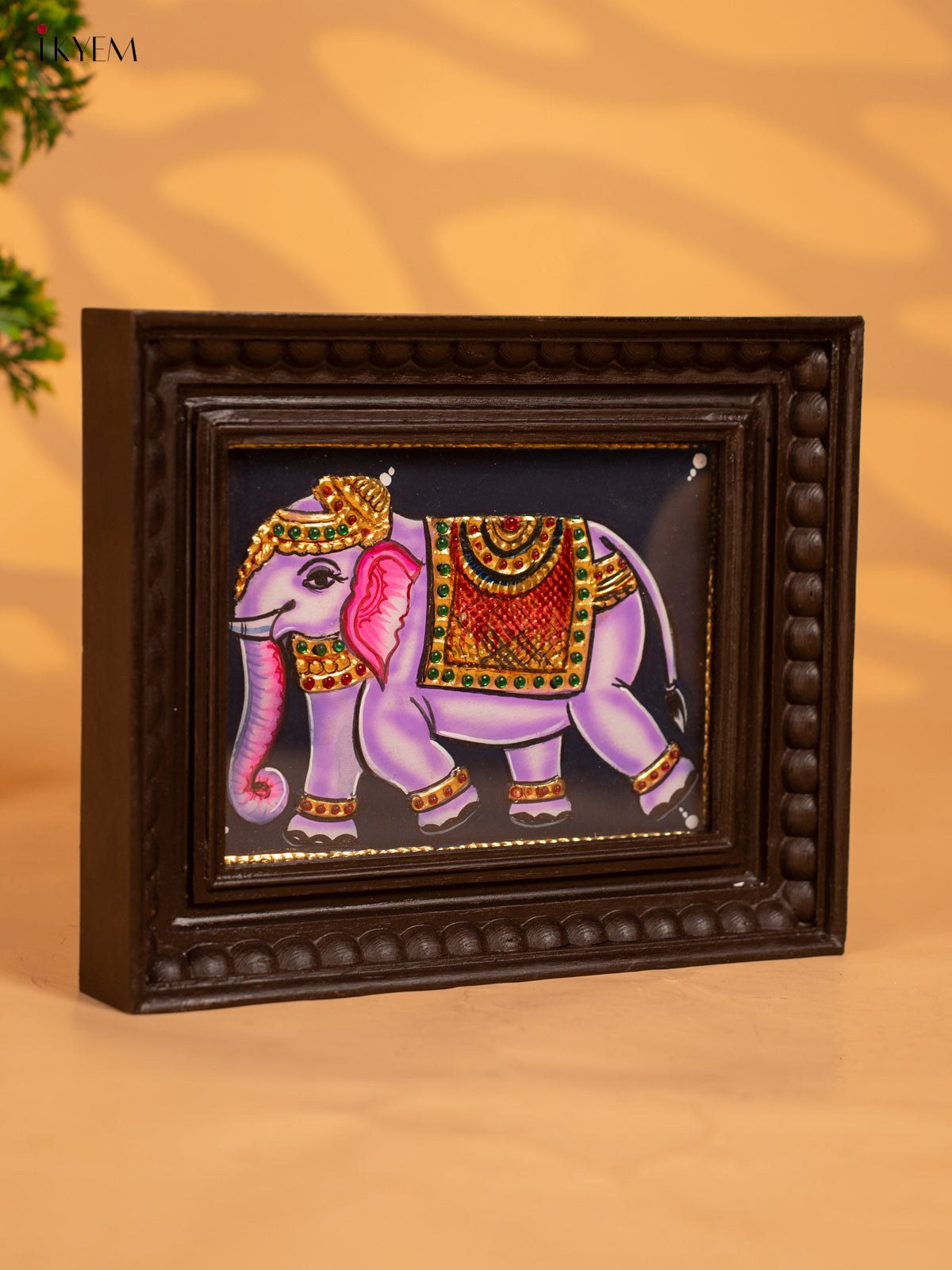 Purple Elephant- Tanjore Painting - KB17119