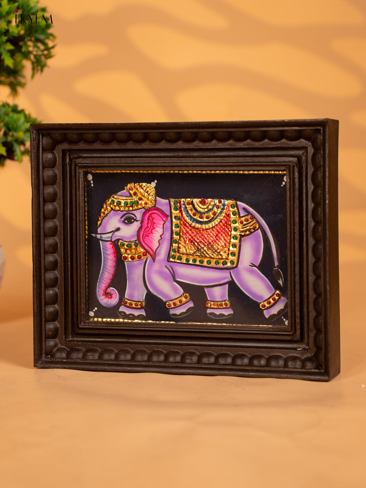 Purple Elephant- Tanjore Painting - KB17119