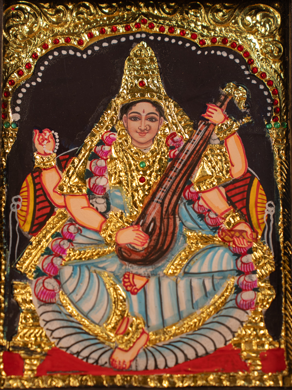 Saraswati - Tanjore Painting - KB17125