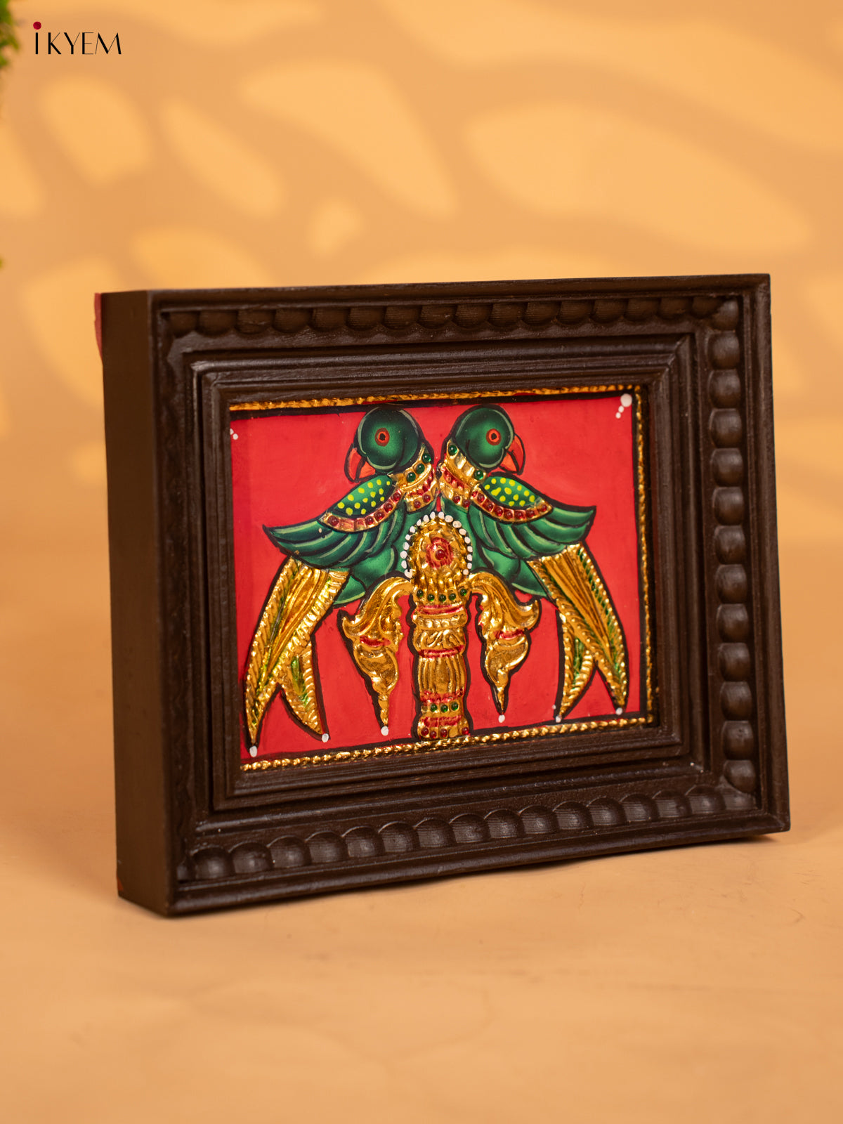 Twin Parrot - Tanjore Painting - KB17130