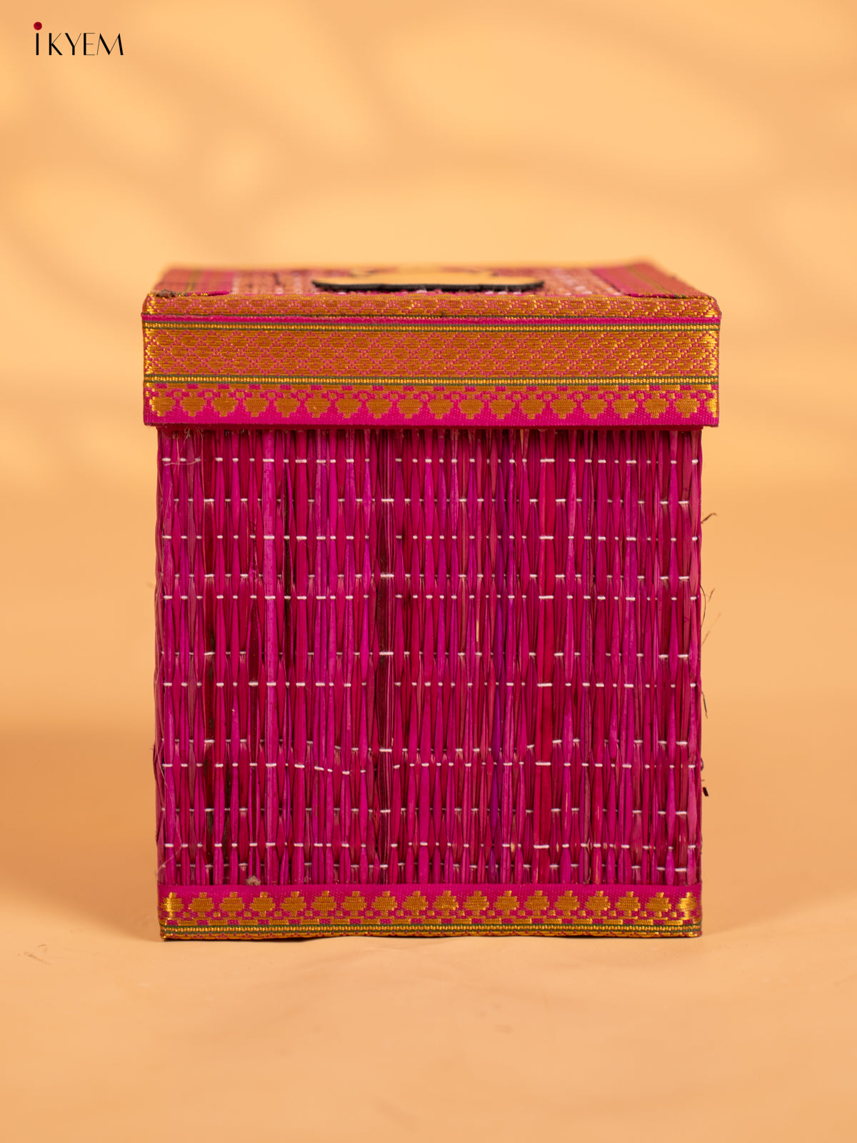 Korai Gift Box with Net Potli with Lakshmi Motif - Violet - KB17138