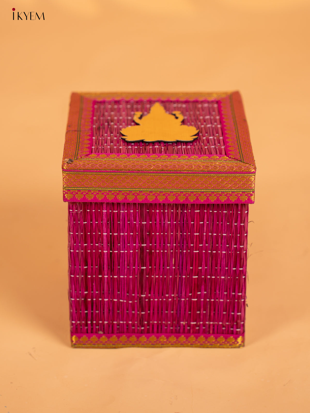 Korai Gift Box with Net Potli with Lakshmi Motif - Violet - KB17138