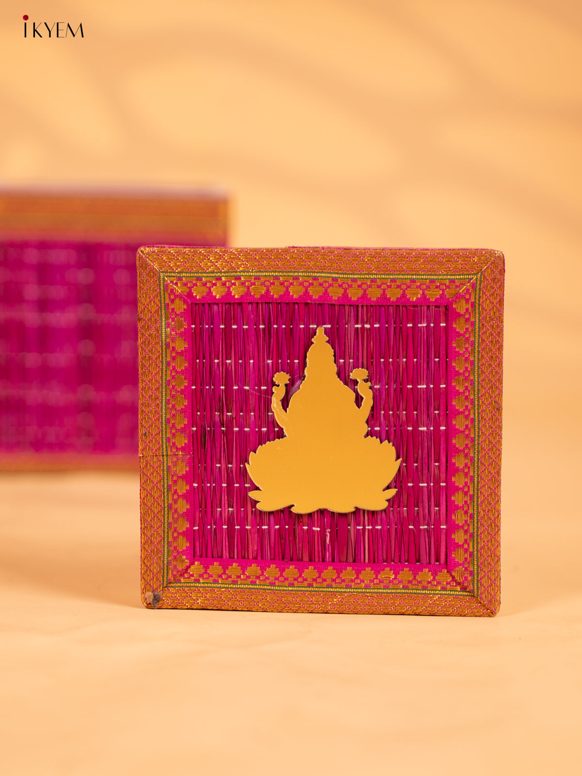 Korai Gift Box with Net Potli with Lakshmi Motif - Violet - KB17138