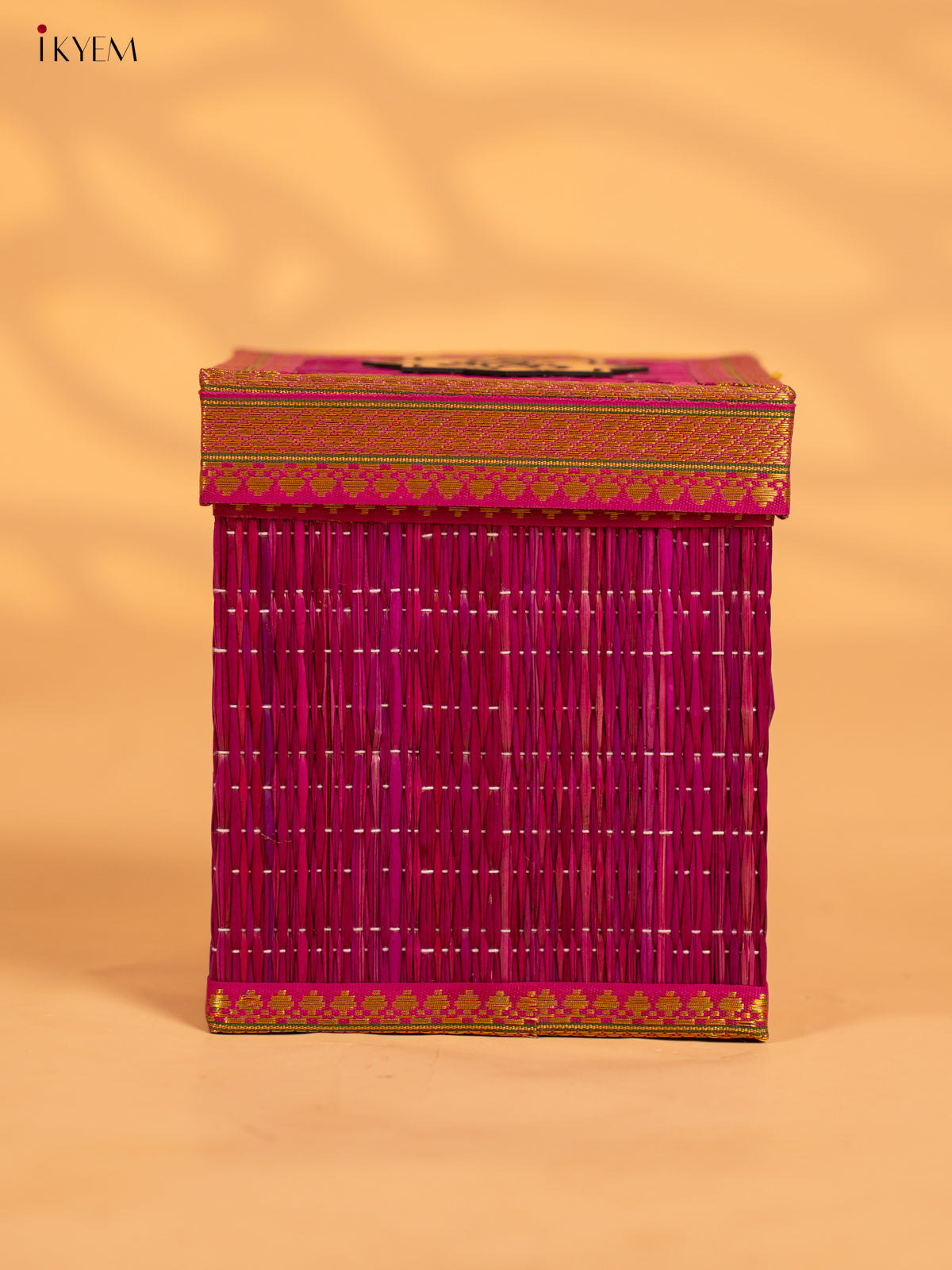 Korai Gift Box with Net Potli with Ganesha Motif - Violet - KB17144