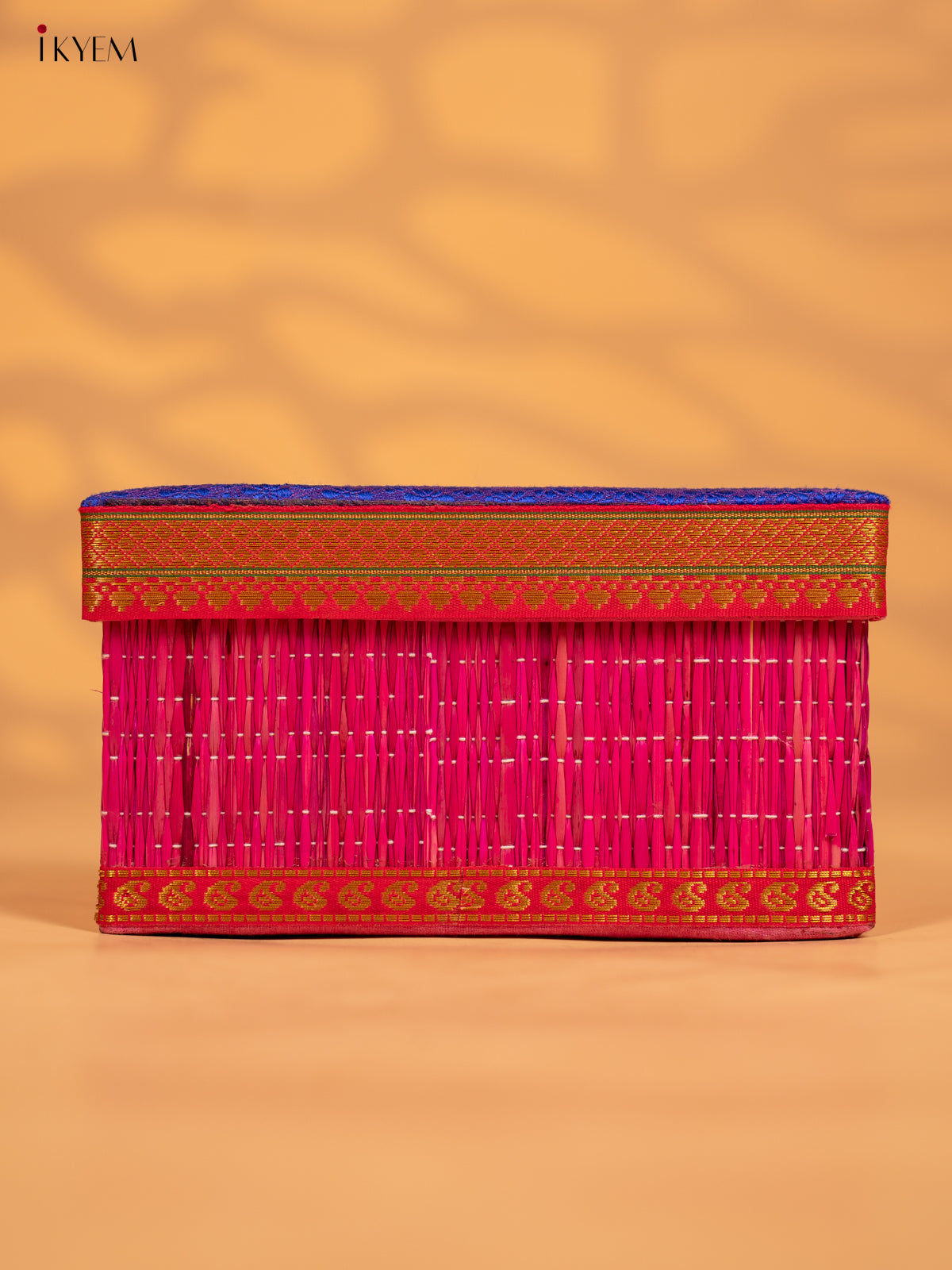 Decorative Foldable Korai Box with Raw Silk Top - Royal Blue - KB17165