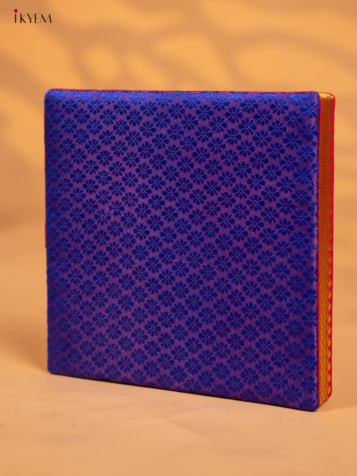 Decorative Foldable Korai Box with Raw Silk Top - Royal Blue - KB17165