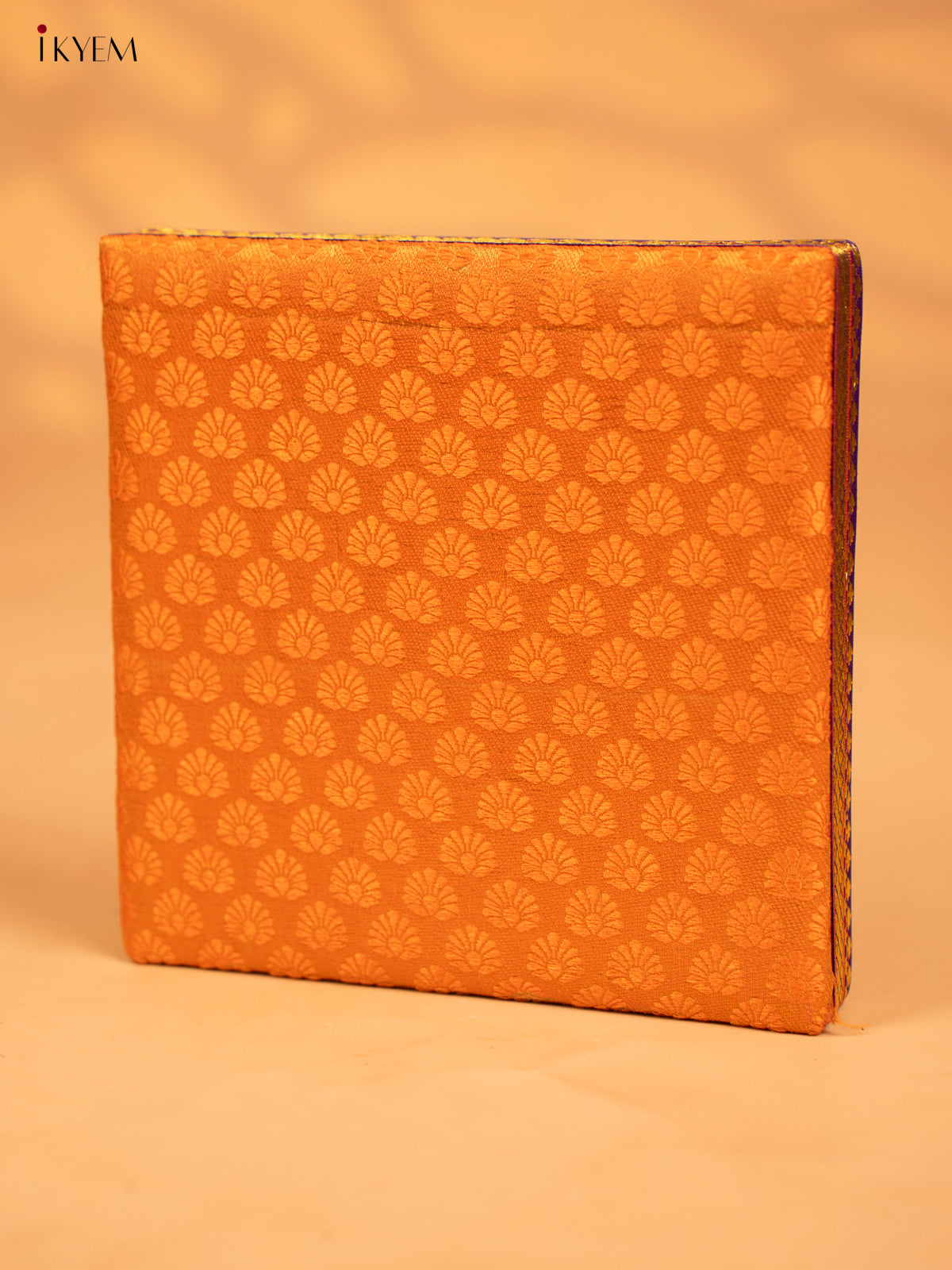 Decorative Foldable Korai Box with Raw Silk Top - Orange - KB17166