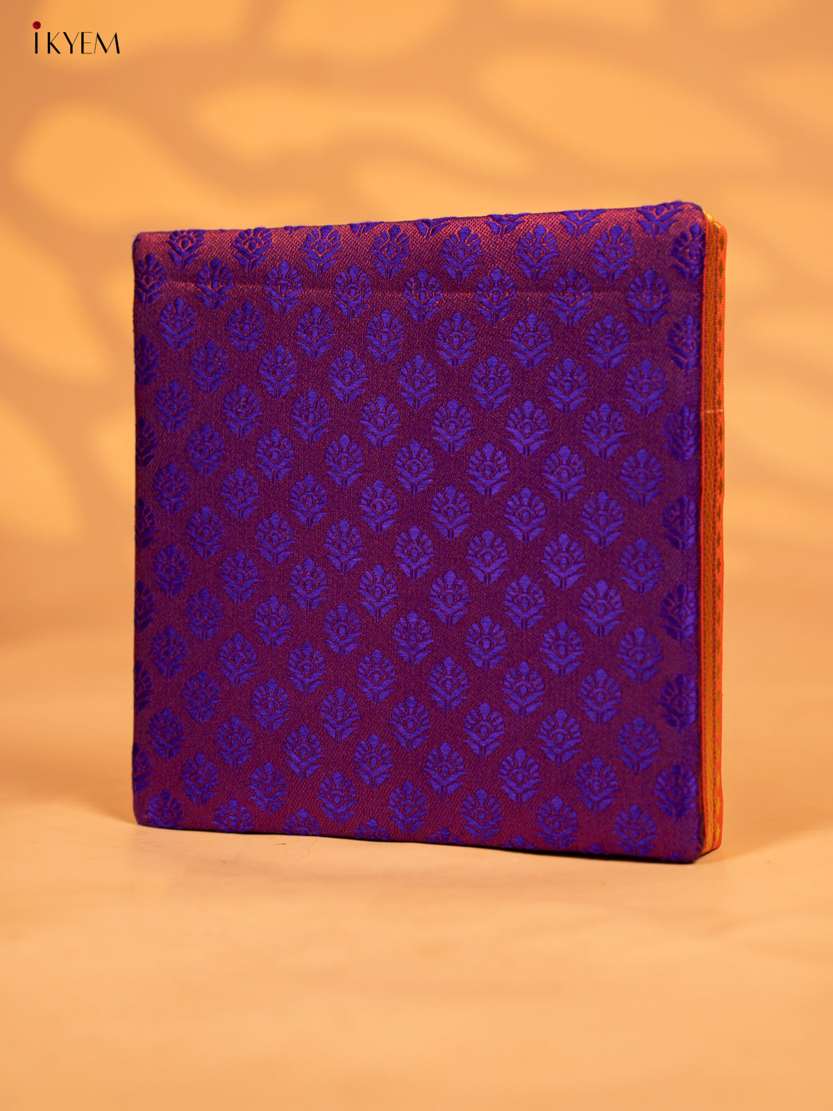 Decorative Foldable Korai Box with Raw Silk Top - Purple - KB17167