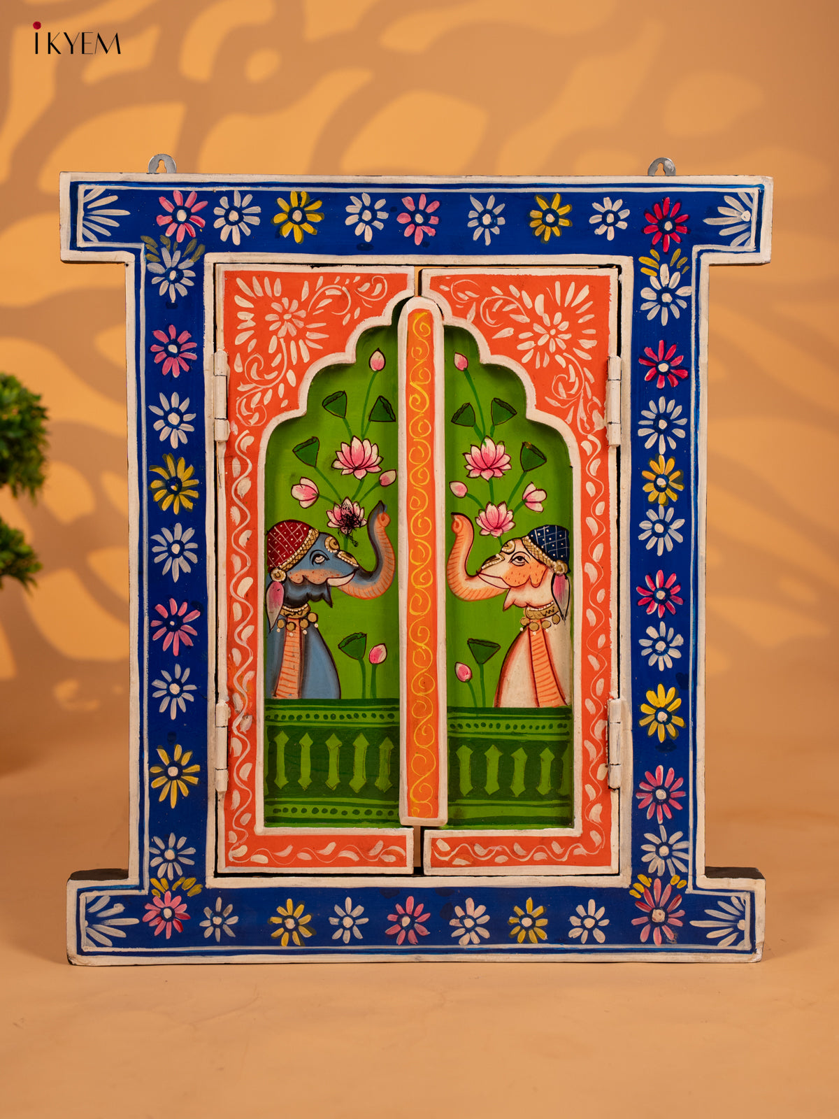 Hand Painted Wooden Window Wall Panel- KB17178