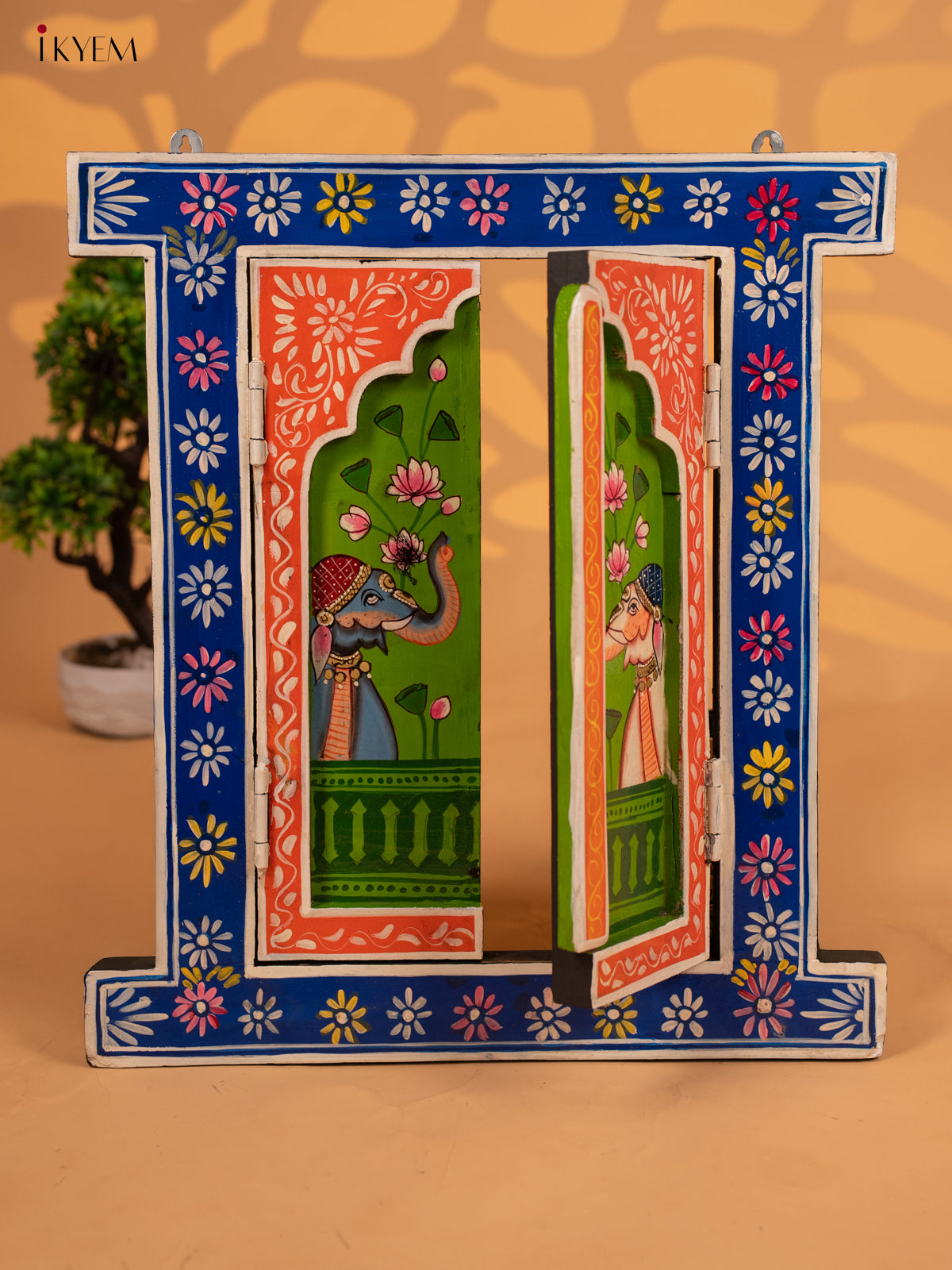 Hand Painted Wooden Window Wall Panel- KB17178