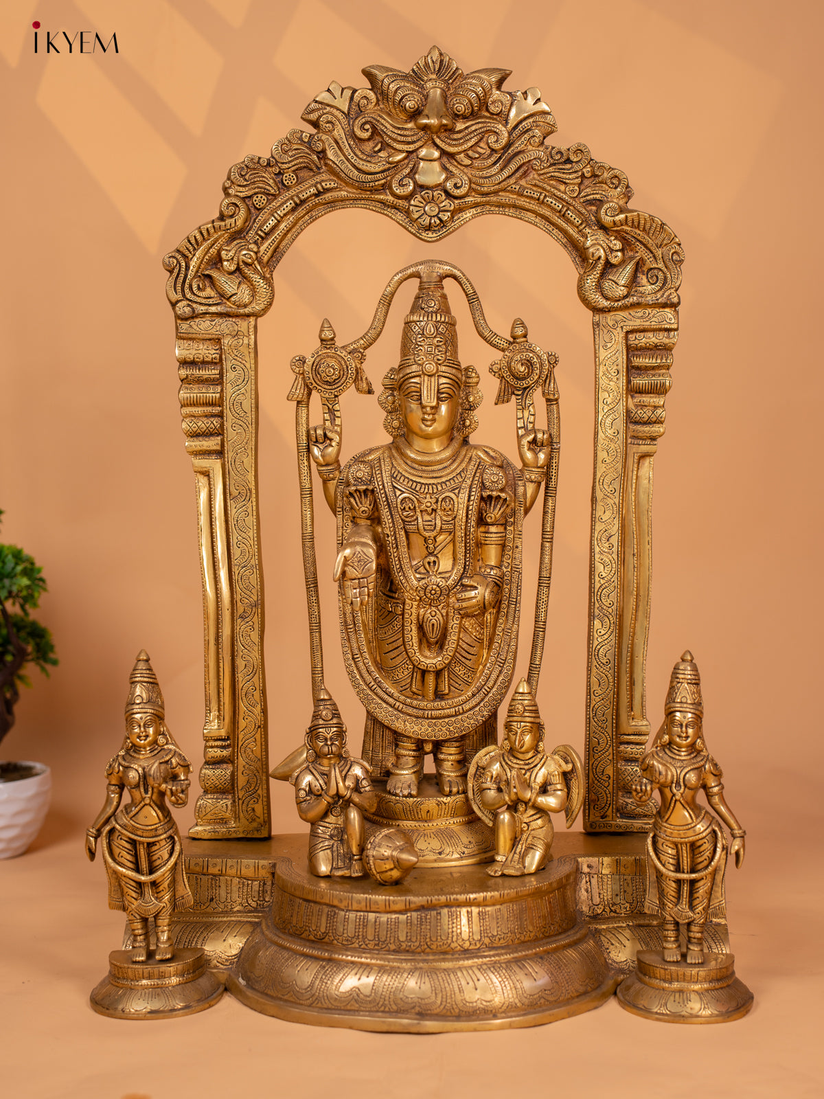 Brass Tirupati Balaji with Bhudevi Sridevi -19 inch- KB26111